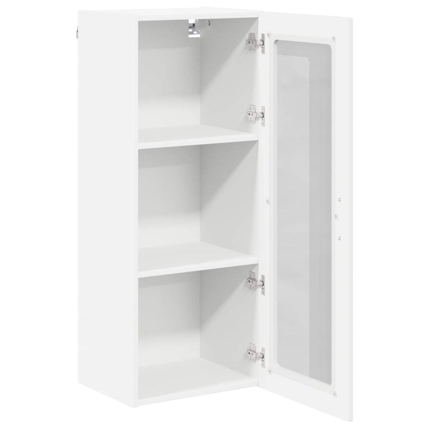 Wall Glass Cabinet LUCCA High Gloss White 40 x 31 x 100 cm