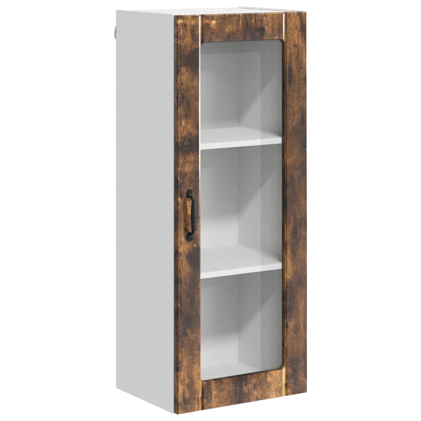 Wall Glass Cabinet LUCCA Smoked Oak 40 x 31 x 100 cm