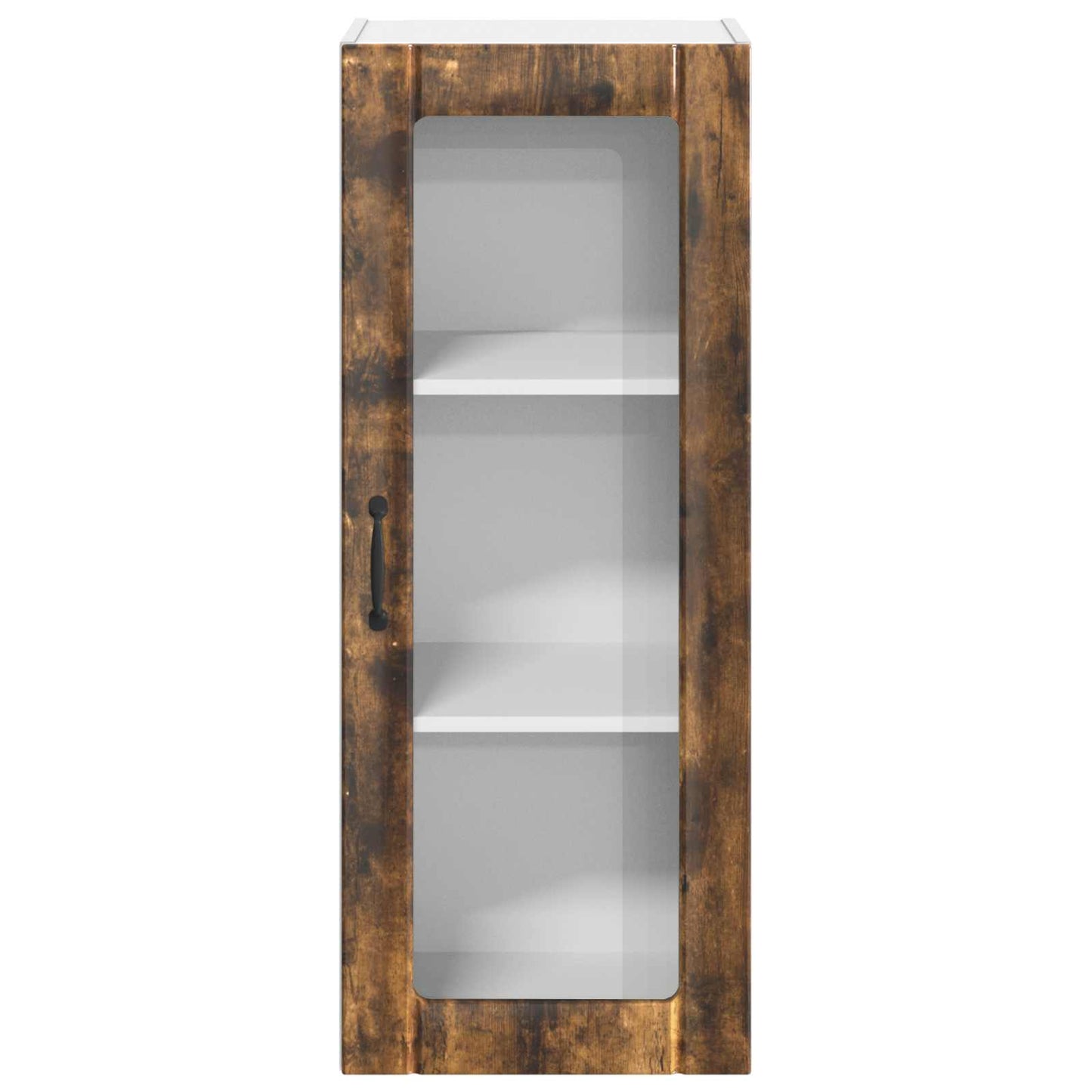 Wall Glass Cabinet LUCCA Smoked Oak 40 x 31 x 100 cm