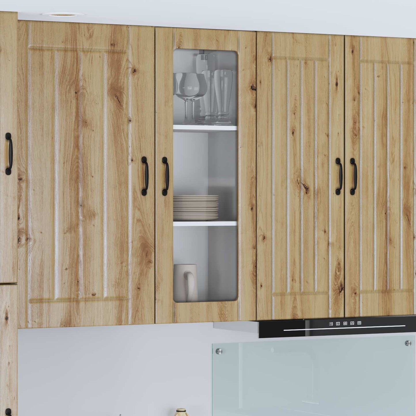 Wall Glass Cabinet LUCCA Artisan Oak 40 x 31 x 100 cm