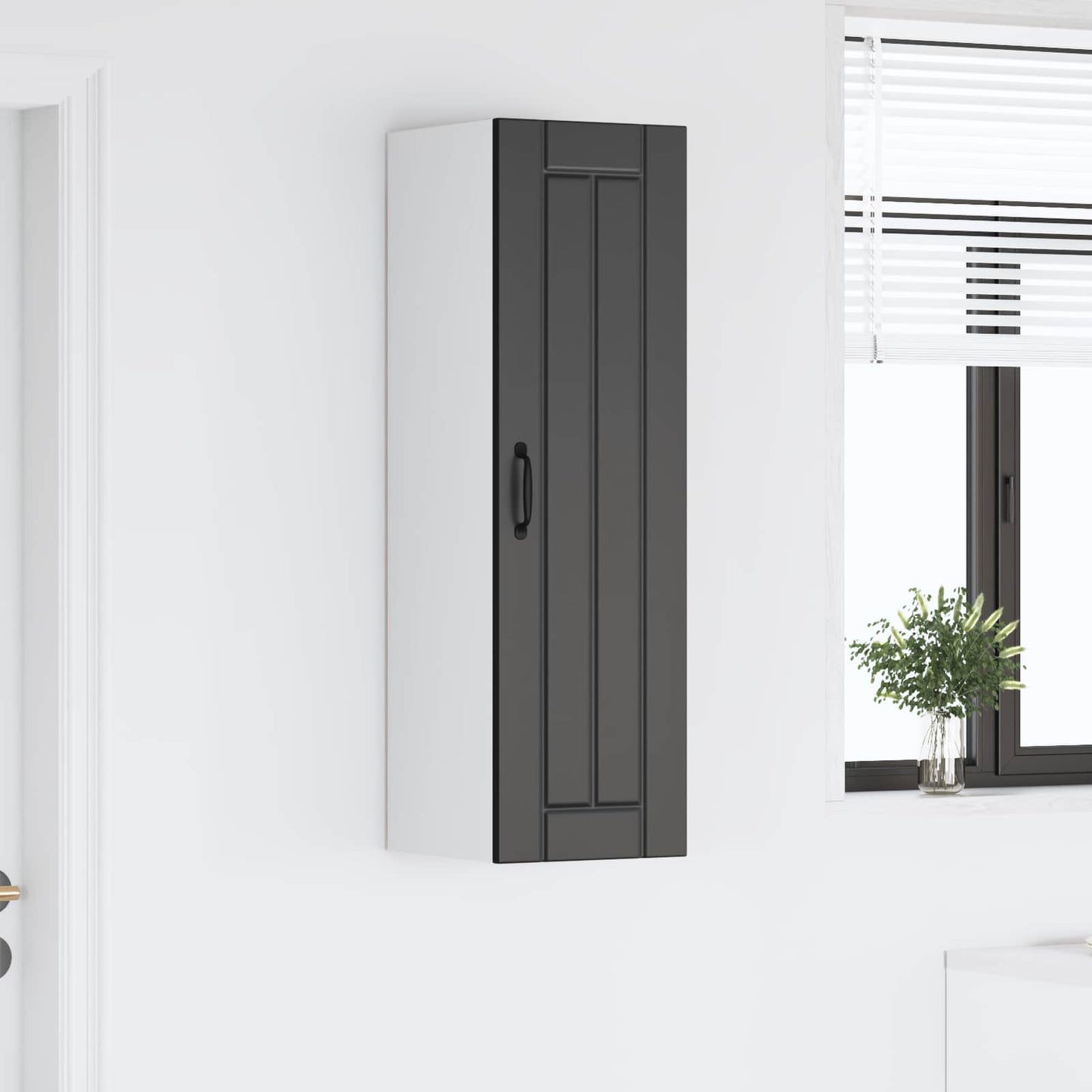 Wall Cabinet LUCCA Black 30 x 31 x 100 cm Engineered Wood