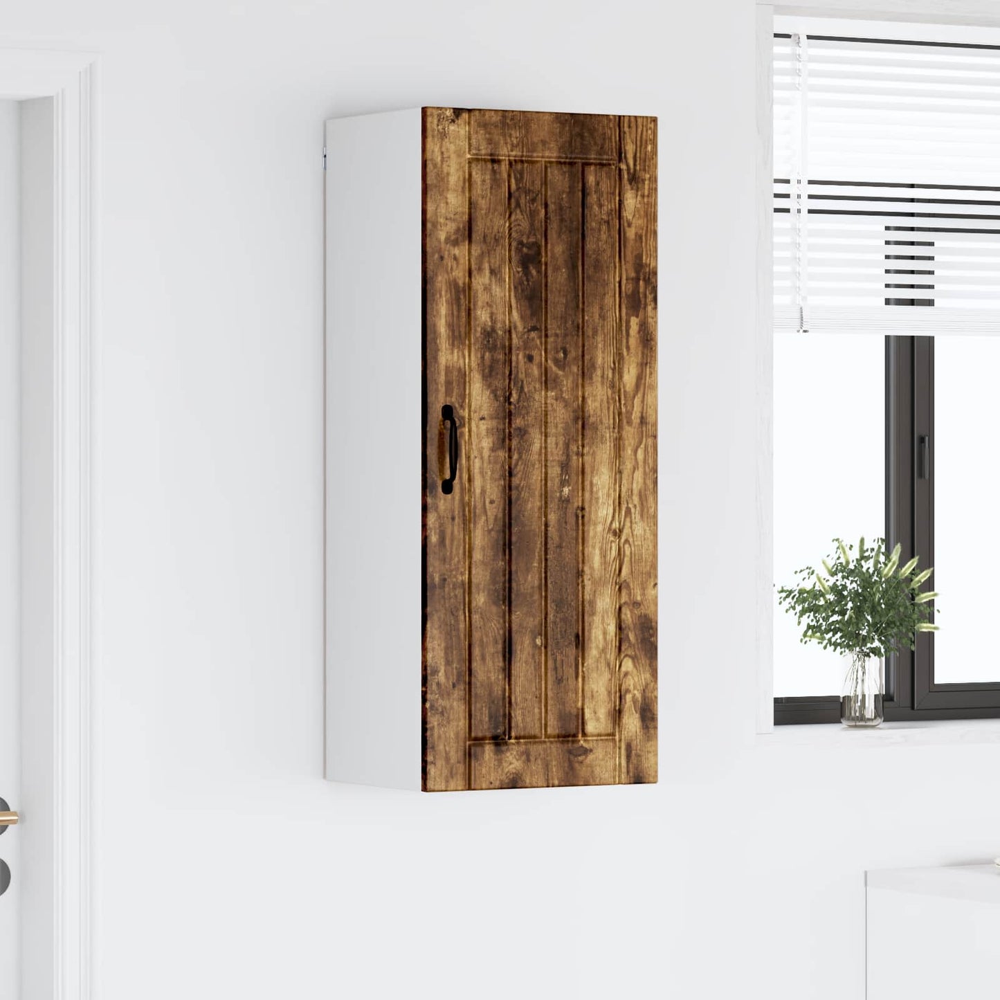 Wall Cabinet Lucca Smoked Oak 40 x 31 x 100 cm Engineered Wood