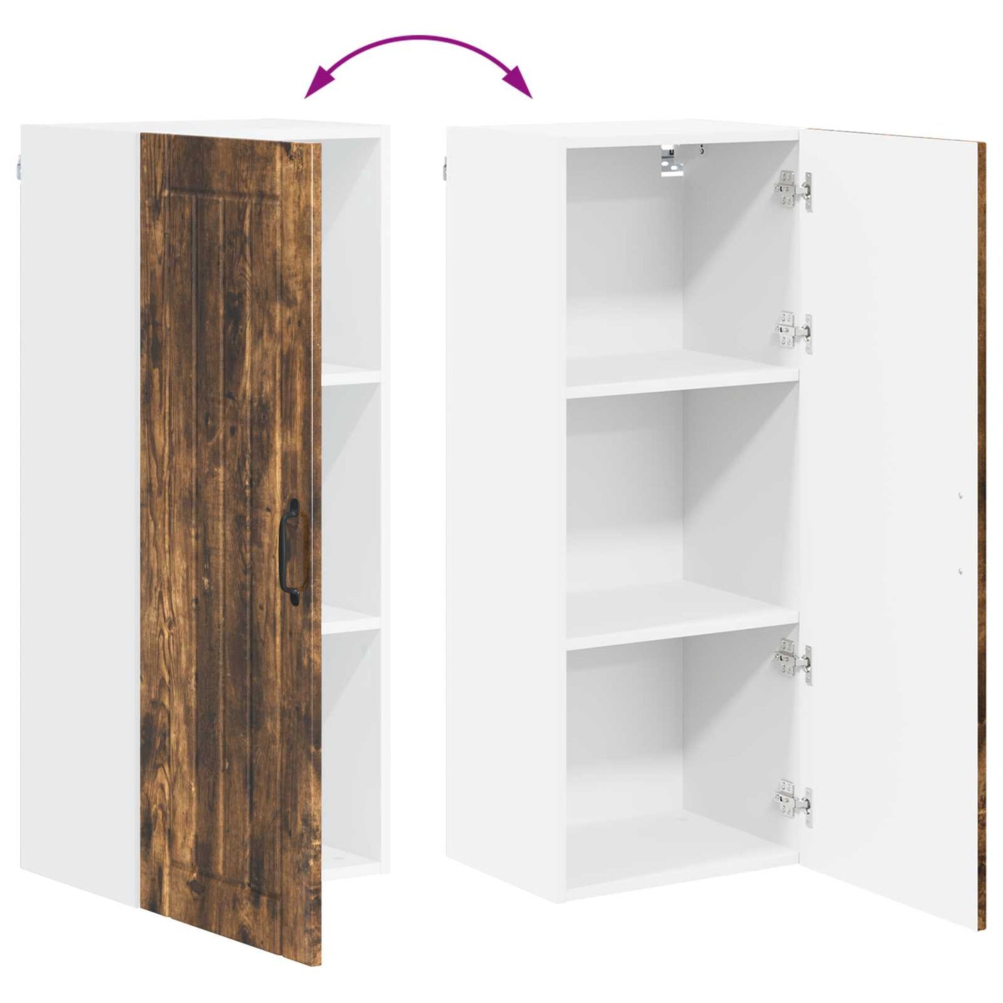 Wall Cabinet Lucca Smoked Oak 40 x 31 x 100 cm Engineered Wood