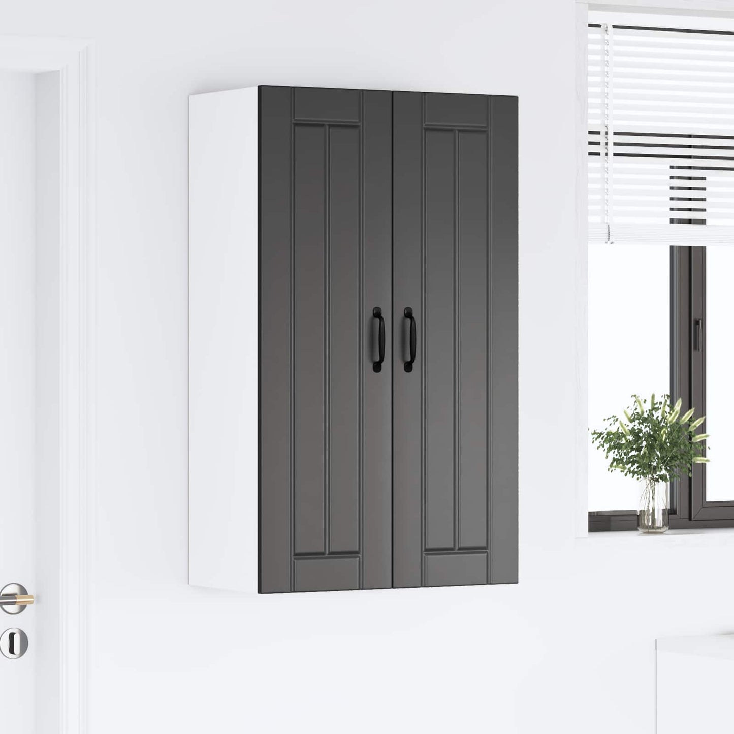 Wall Cabinet LUCCA Black 60 x 31 x 100 cm Engineered Wood