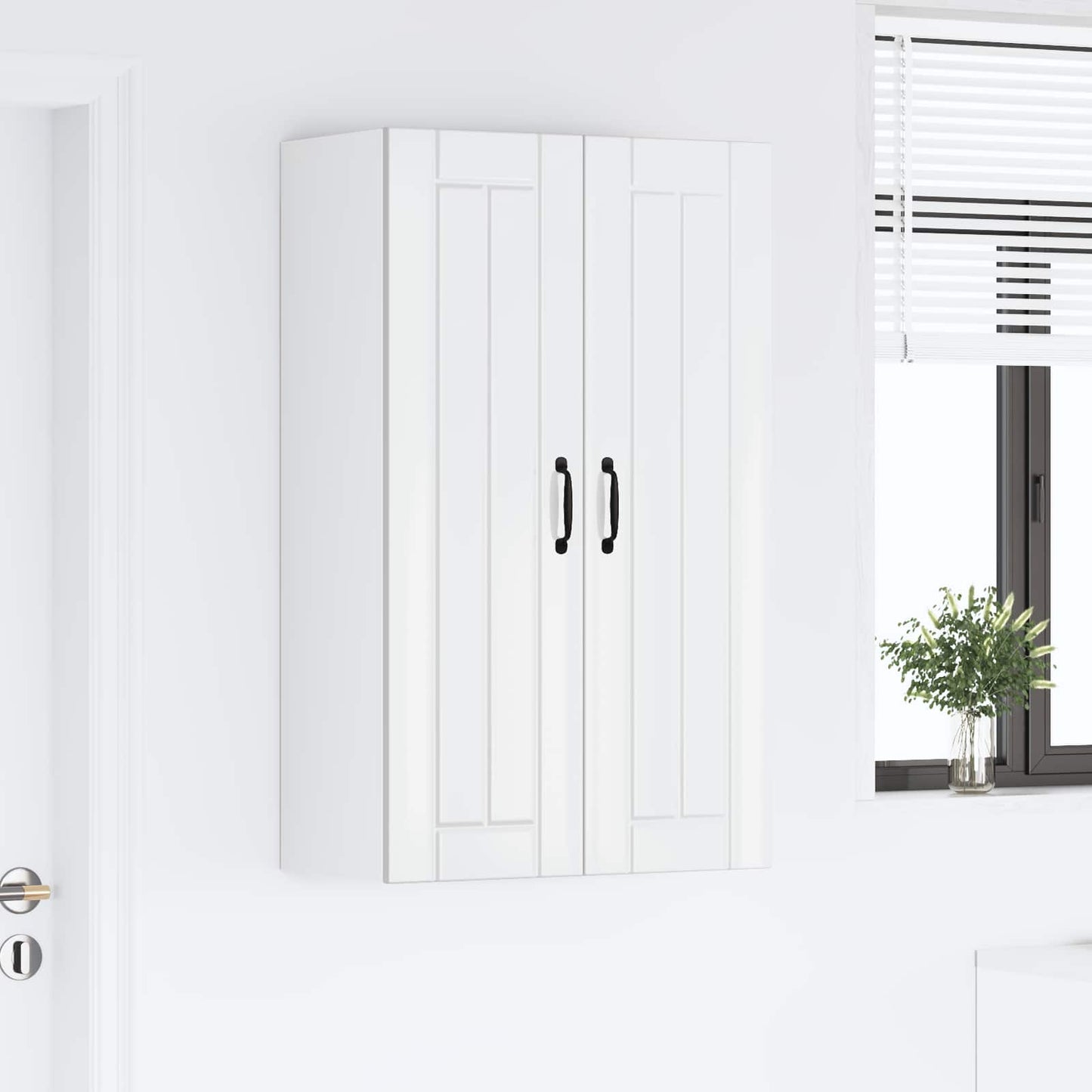 Wall Cabinet LUCCA High Gloss White 60 x 31 x 100 cm