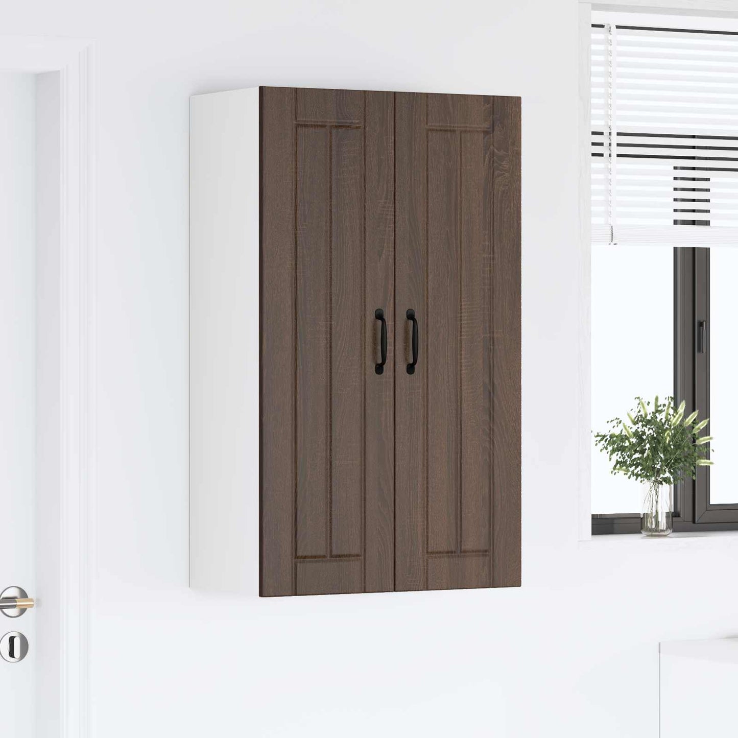 Wall Cabinet LUCCA Brown Oak 60 x 31 x 100 cm Engineered Wood