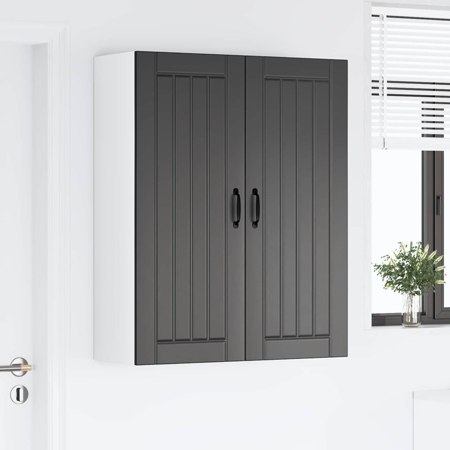 Wall Cabinet LUCCA Black 80 x 31 x 100 cm Engineered Wood