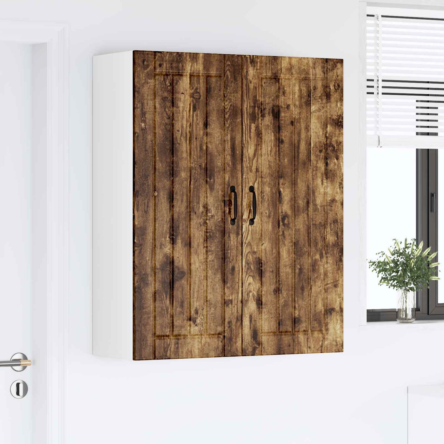 Wall Cabinet LUCCA Smoked Oak 80 x 31 x 100 cm Engineered Wood