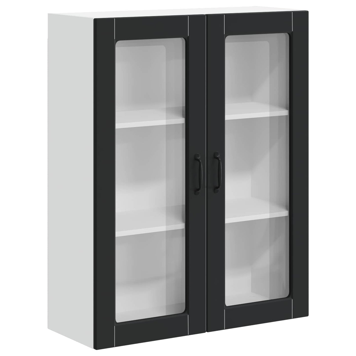 Wall Glass Cabinet LUCCA Black 80 x 31 x 100 cm Engineered Wood