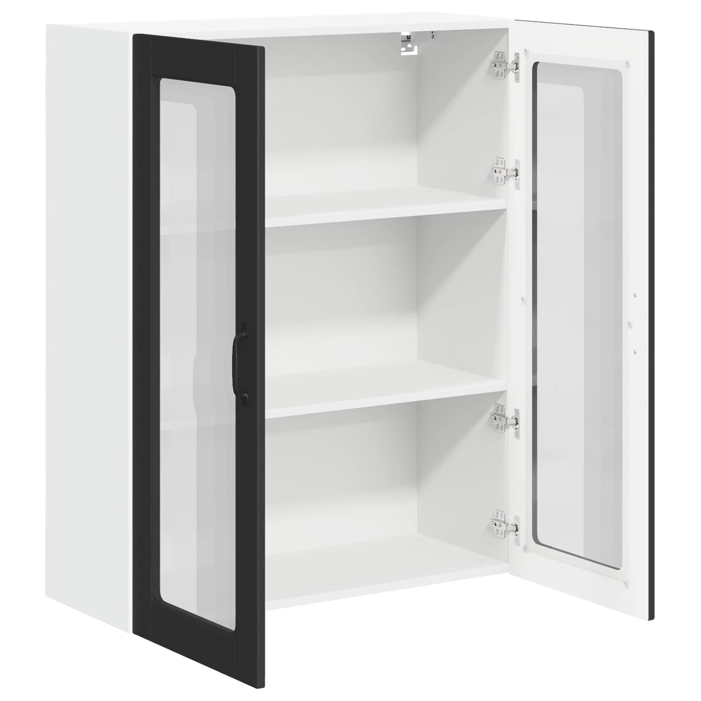 Wall Glass Cabinet LUCCA Black 80 x 31 x 100 cm Engineered Wood
