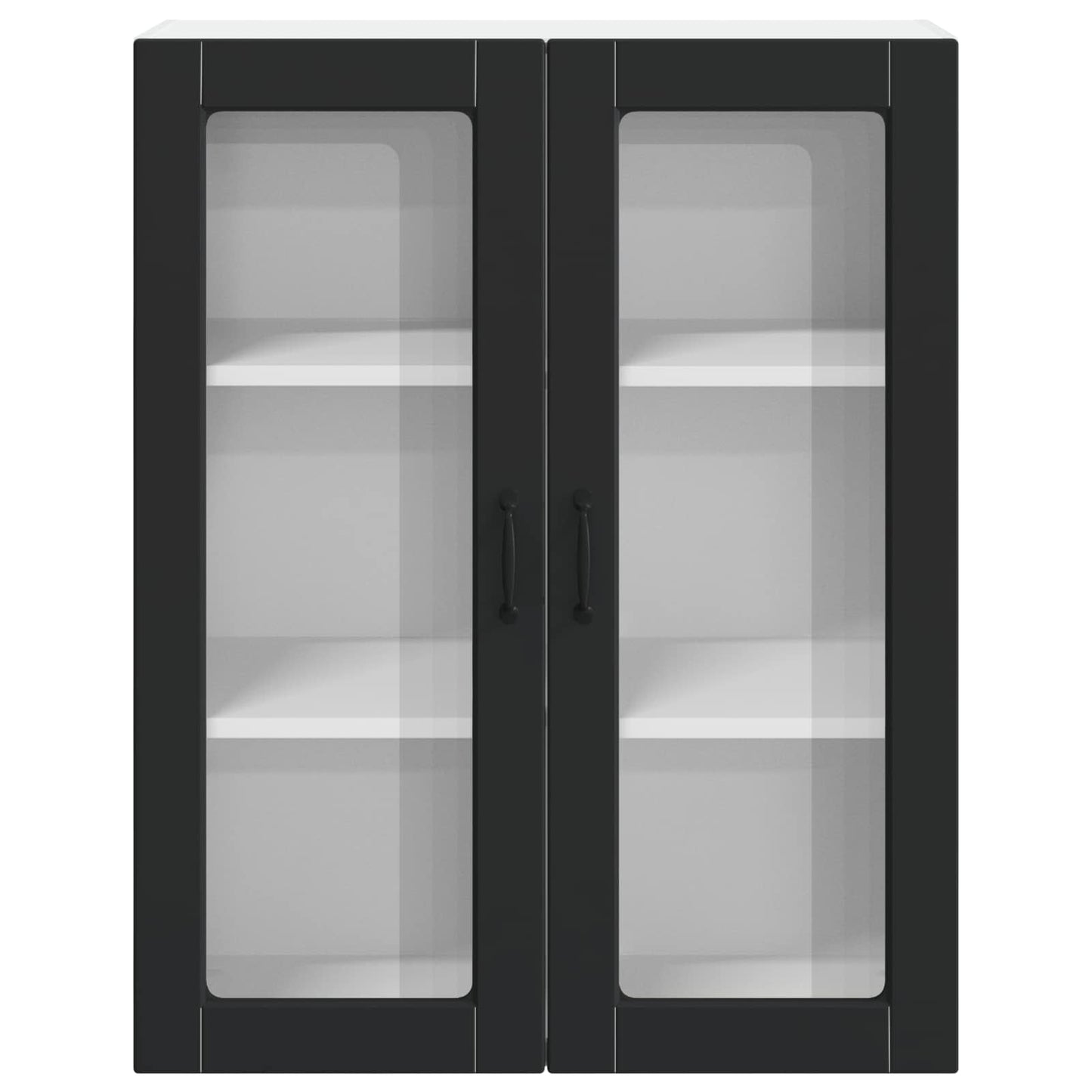 Wall Glass Cabinet LUCCA Black 80 x 31 x 100 cm Engineered Wood