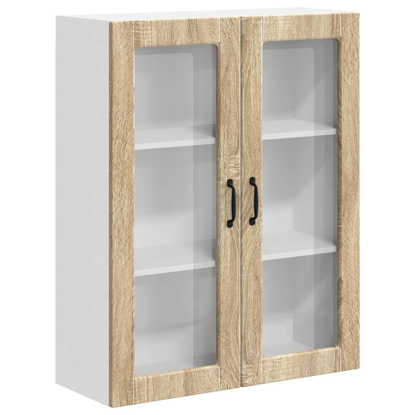 Wall Glass Cabinet LUCCA Sonoma Oak 80 x 31 x 100 cm