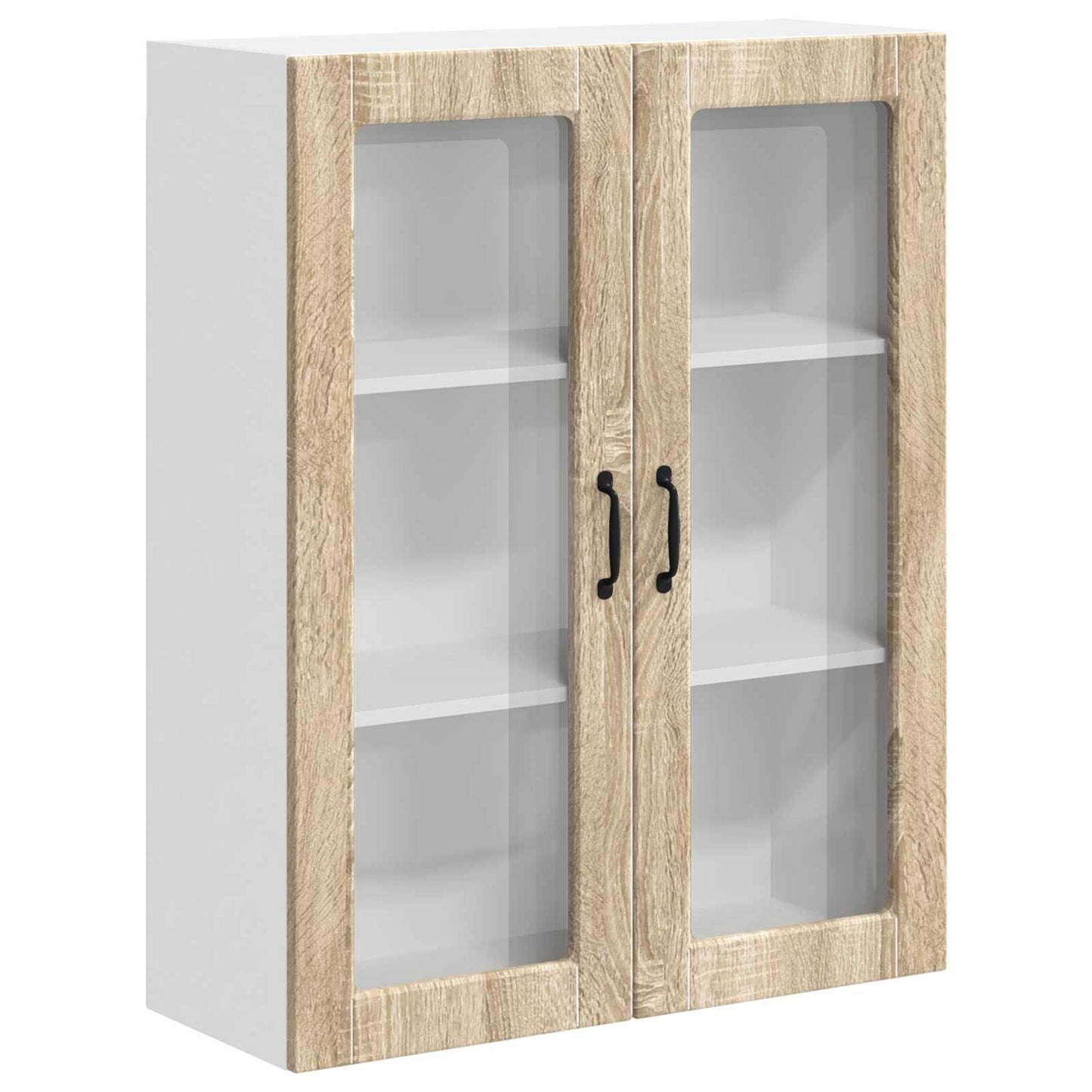 Wall Glass Cabinet LUCCA Sonoma Oak 80 x 31 x 100 cm