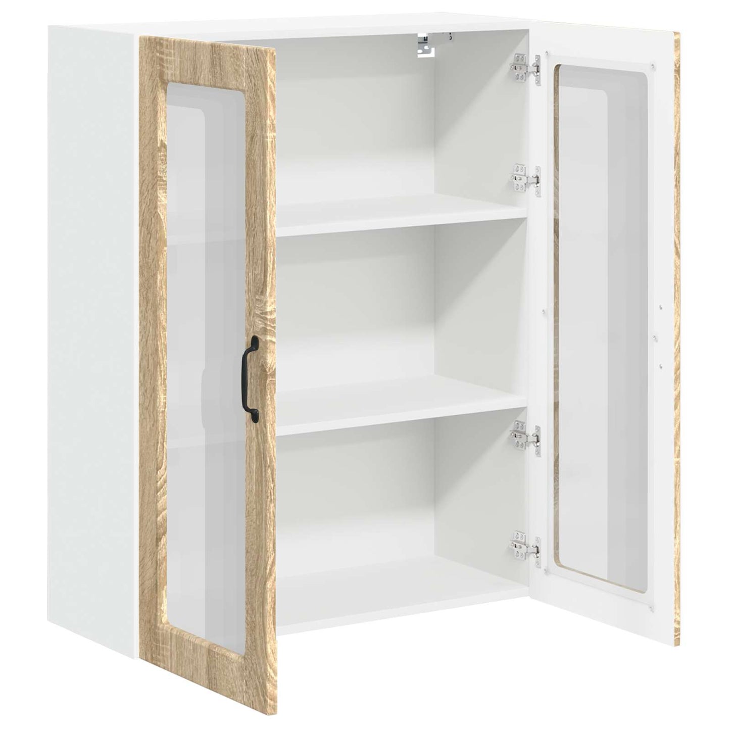 Wall Glass Cabinet LUCCA Sonoma Oak 80 x 31 x 100 cm