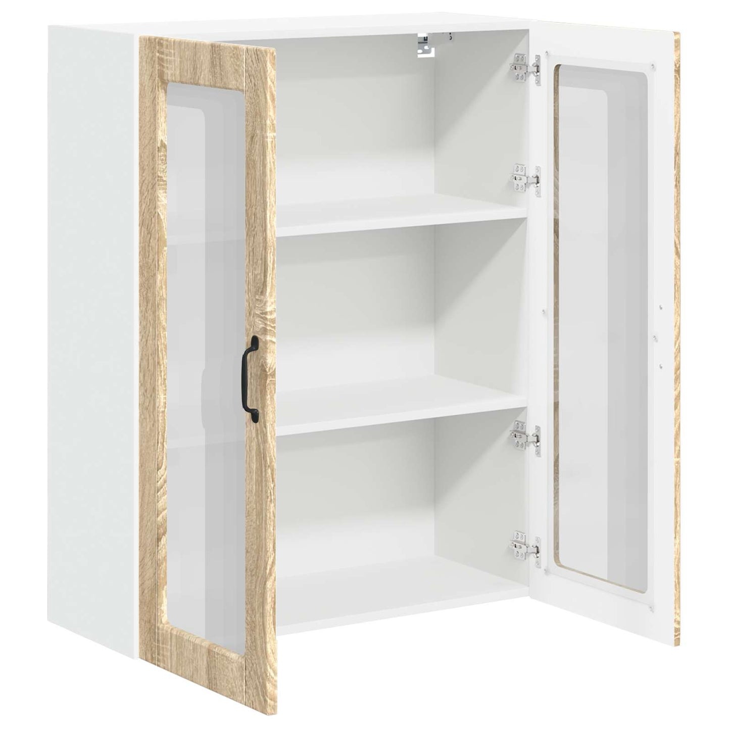 Wall Glass Cabinet LUCCA Sonoma Oak 80 x 31 x 100 cm