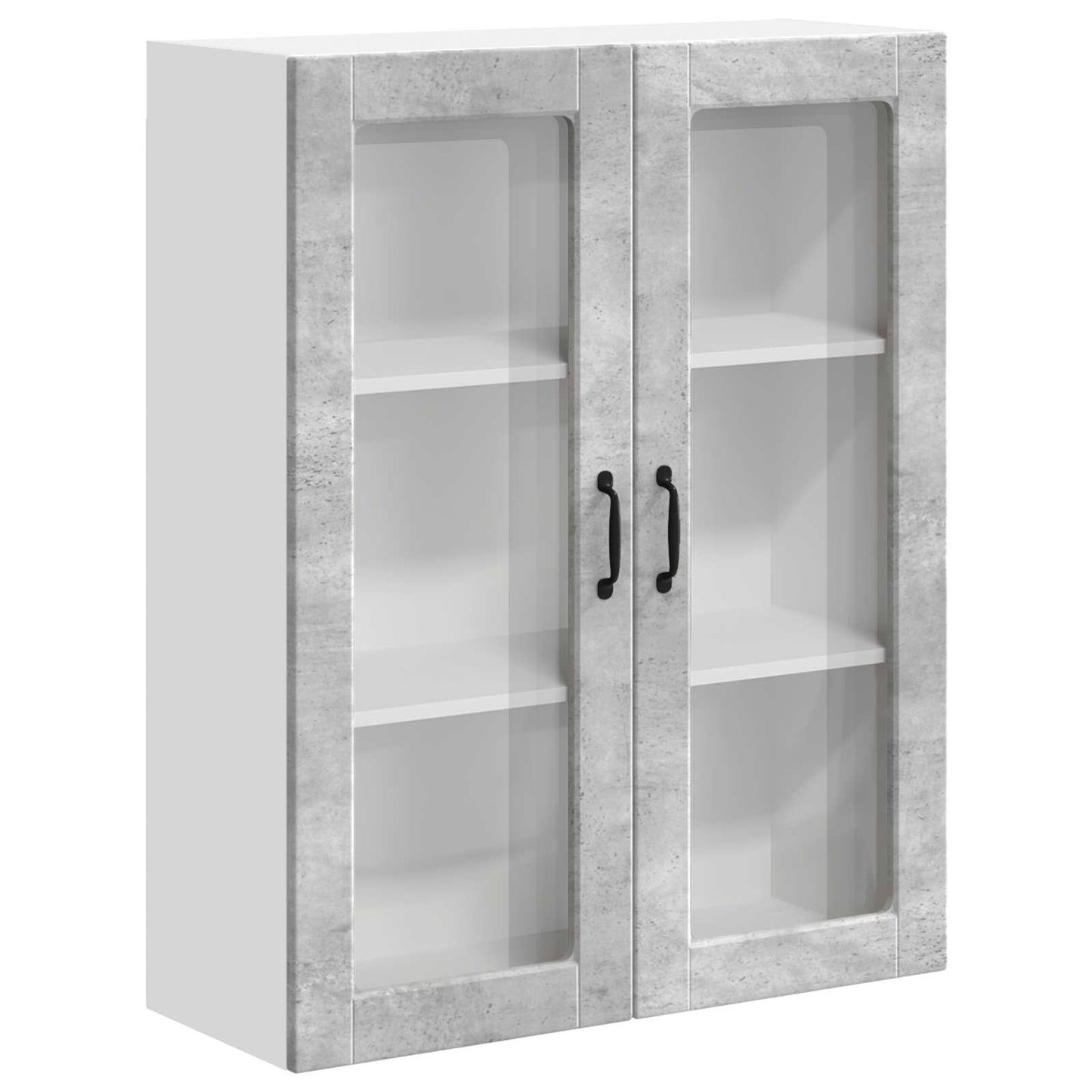 Wall Glass Cabinet LUCCA Concrete Grey 80 x 31 x 100 cm
