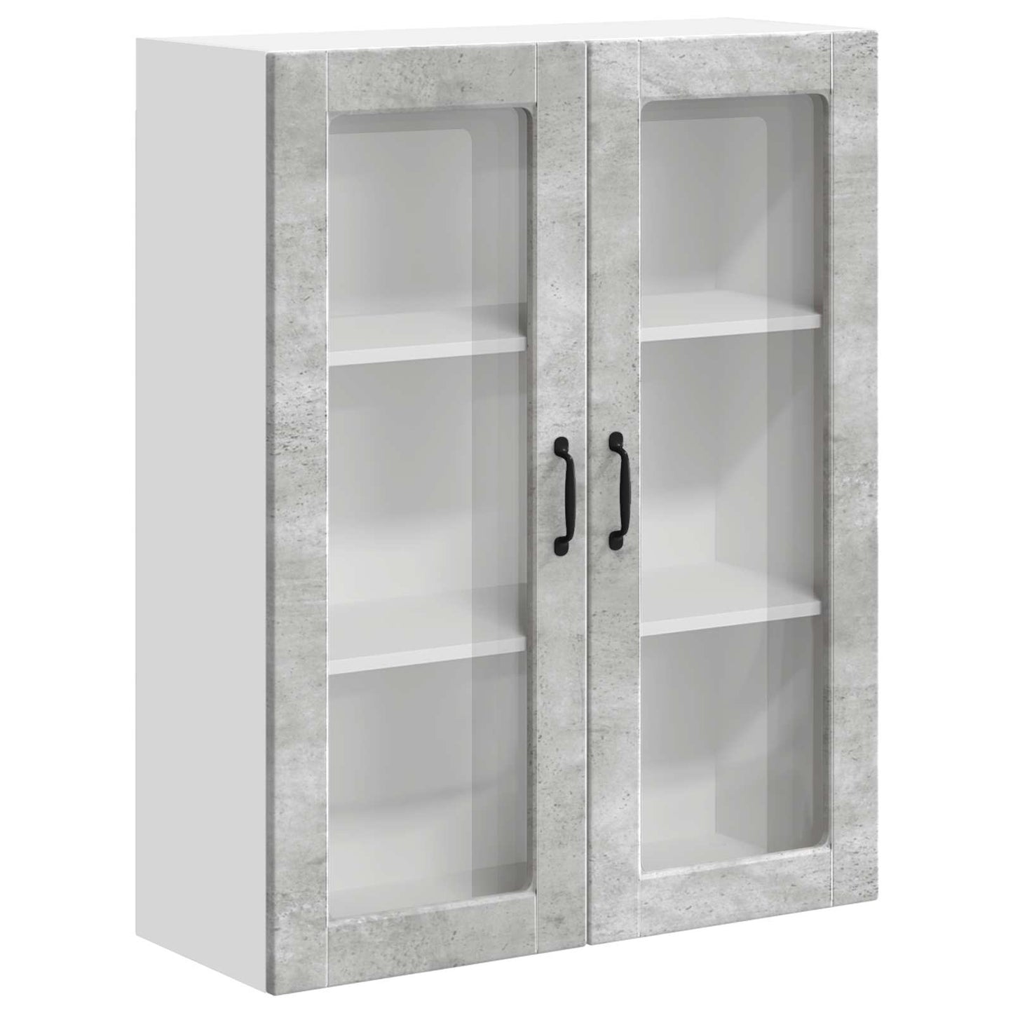 Wall Glass Cabinet LUCCA Concrete Grey 80 x 31 x 100 cm