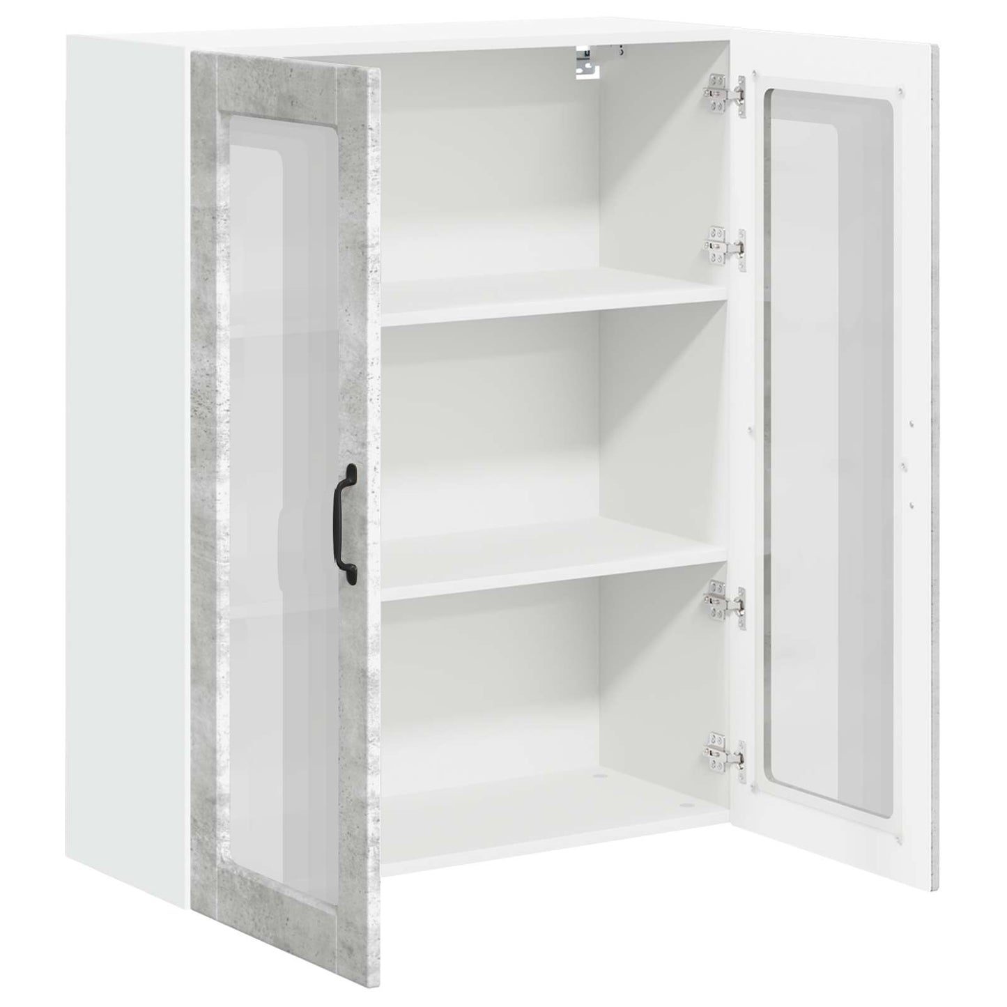 Wall Glass Cabinet LUCCA Concrete Grey 80 x 31 x 100 cm