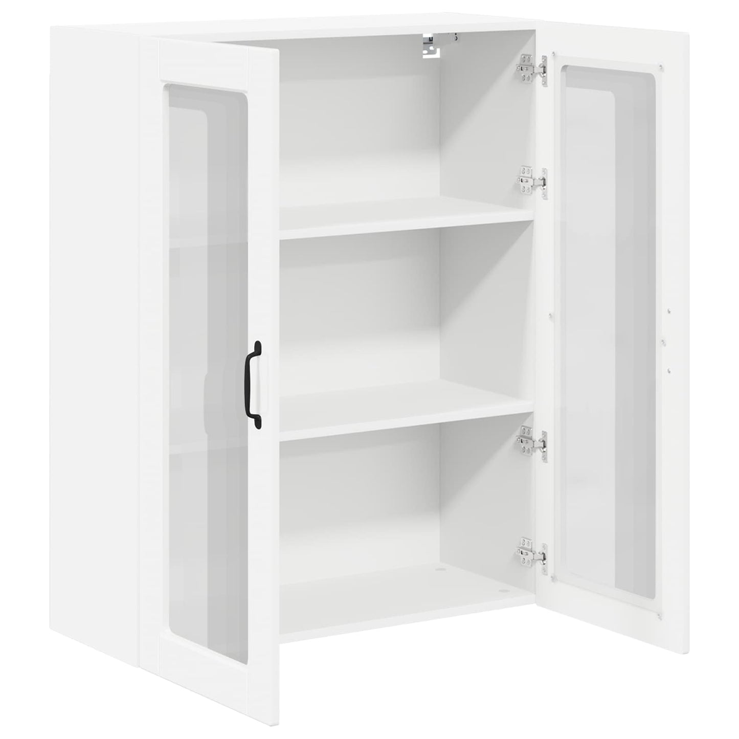 Wall Glass Cabinet LUCCA High Gloss White 80 x 31 x 100 cm