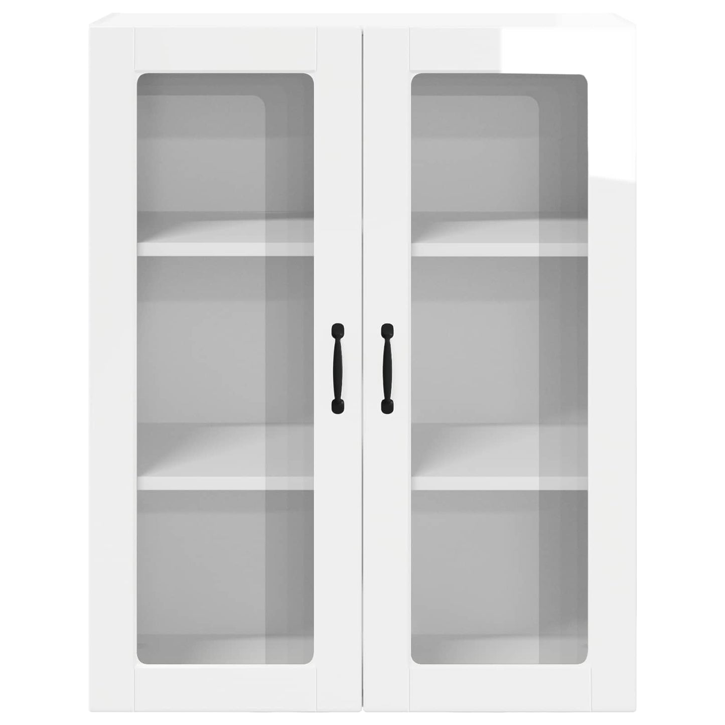Wall Glass Cabinet LUCCA High Gloss White 80 x 31 x 100 cm