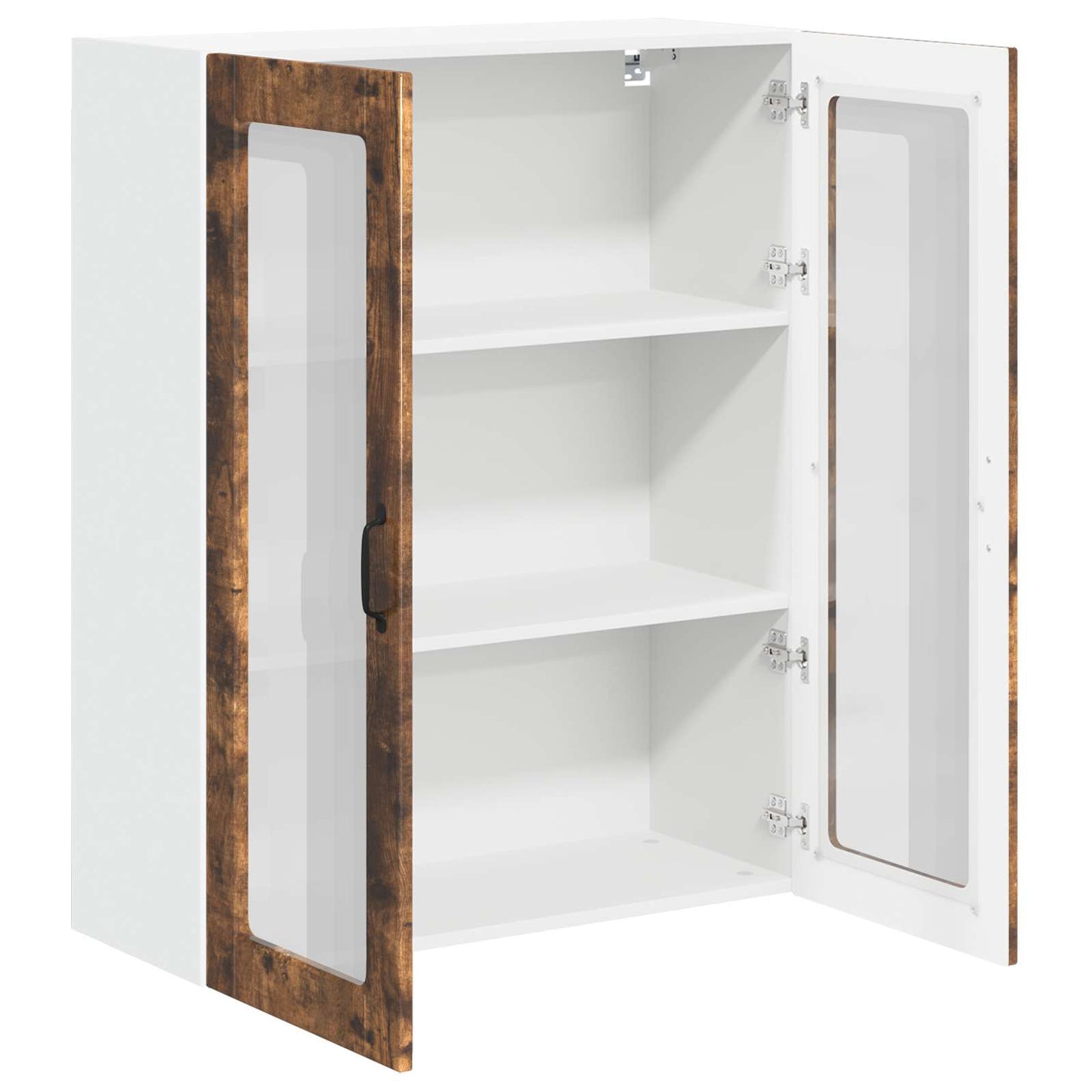 Wall Glass Cabinet LUCCA Smoked Oak 80 x 31 x 100 cm
