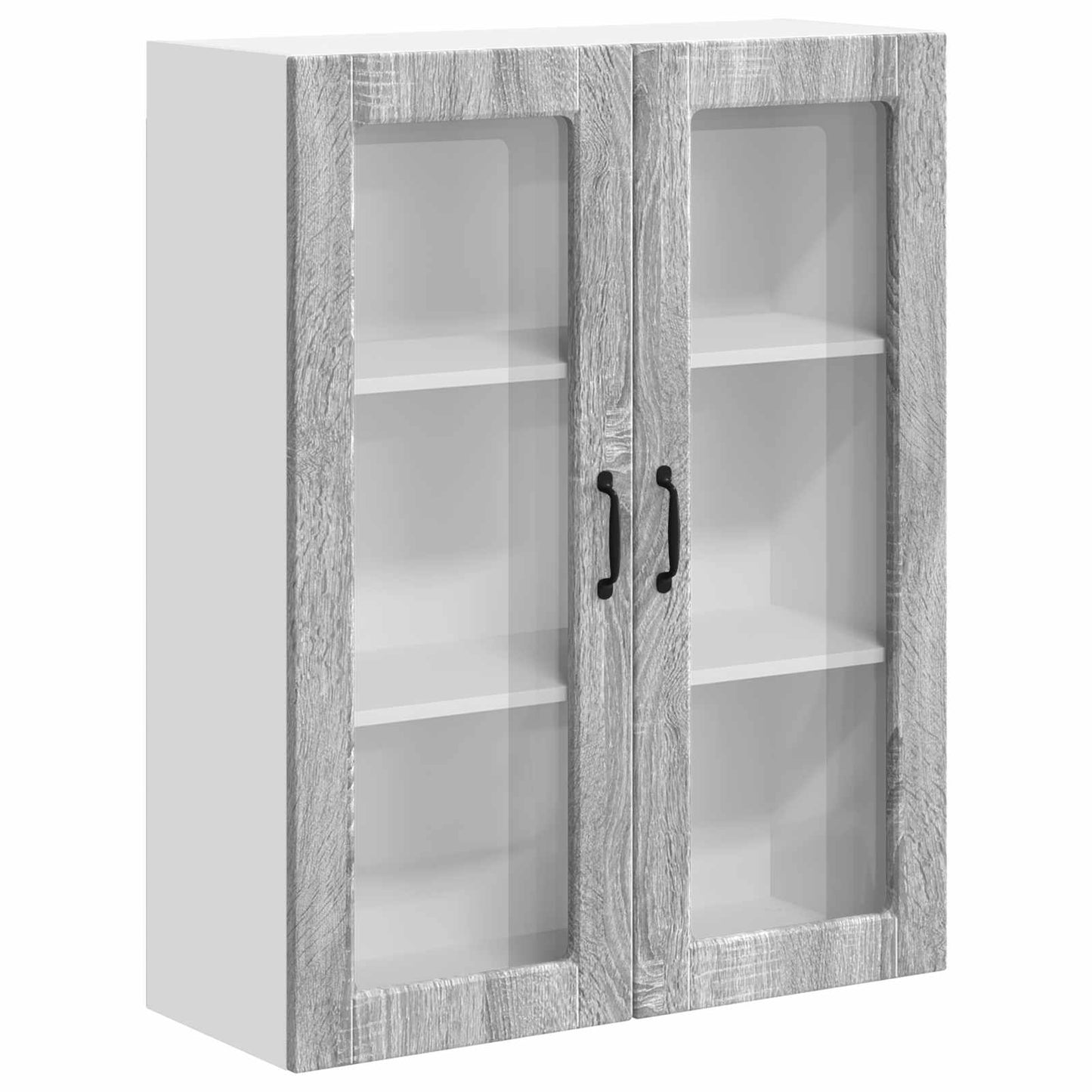Wall Glass Cabinet LUCCA Grey Sonoma 80 x 31 x 100 cm