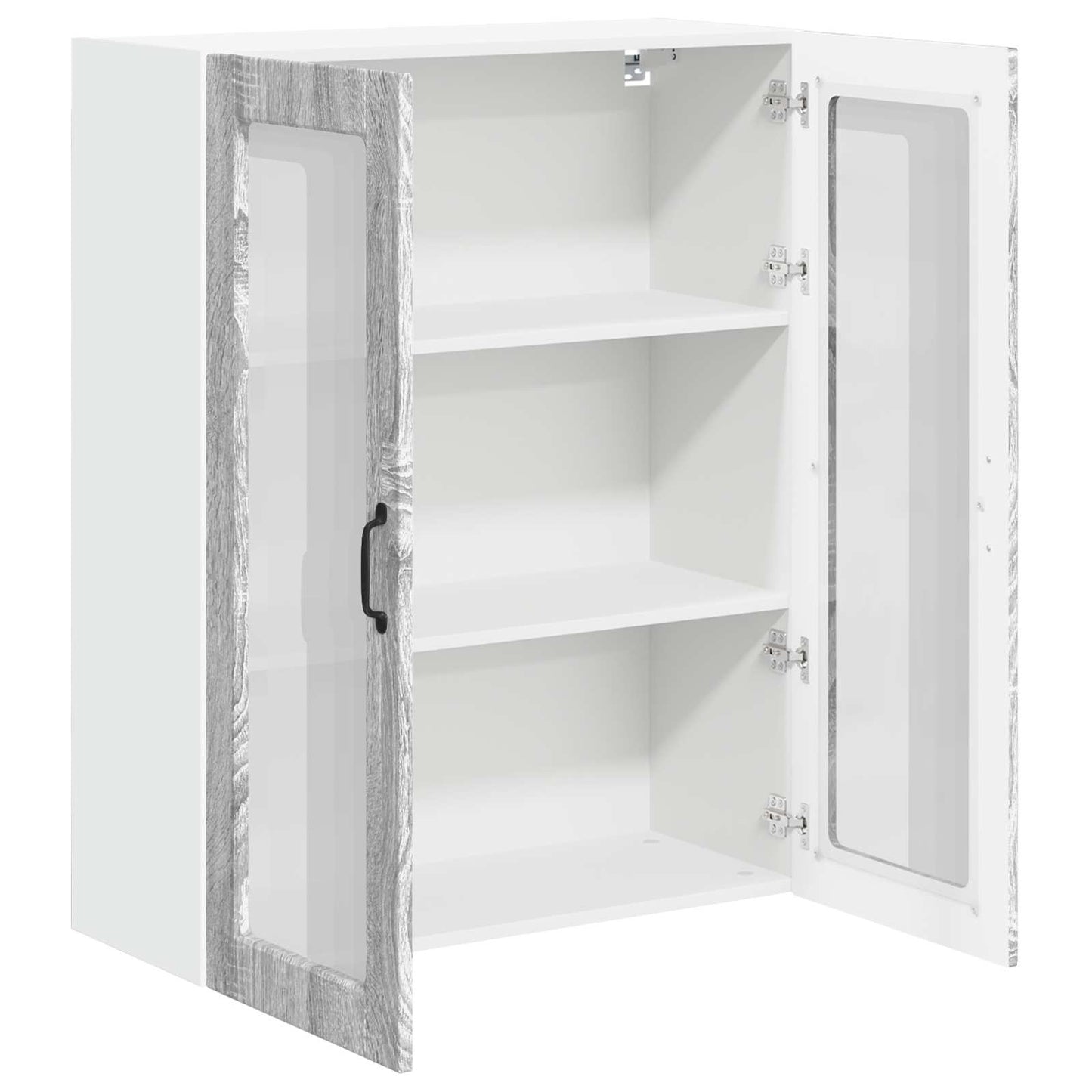 Wall Glass Cabinet LUCCA Grey Sonoma 80 x 31 x 100 cm