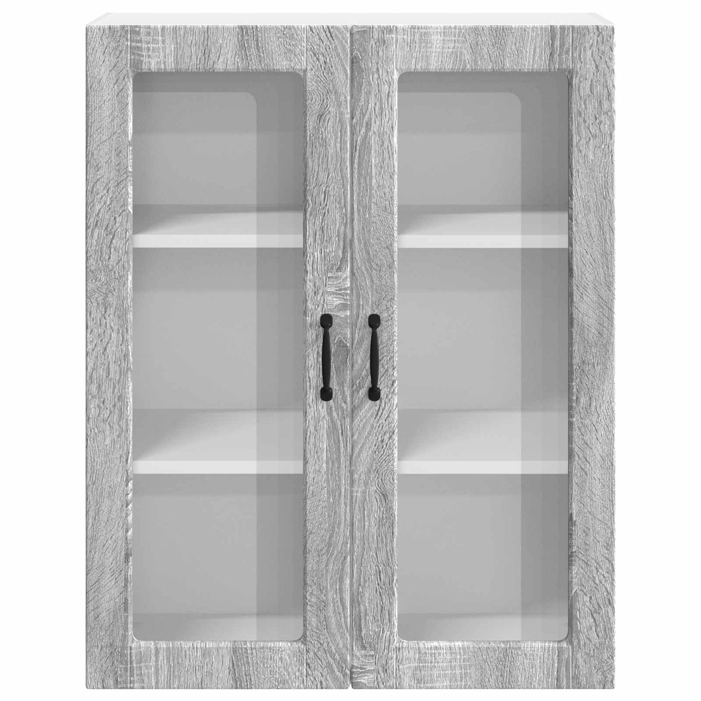 Wall Glass Cabinet LUCCA Grey Sonoma 80 x 31 x 100 cm