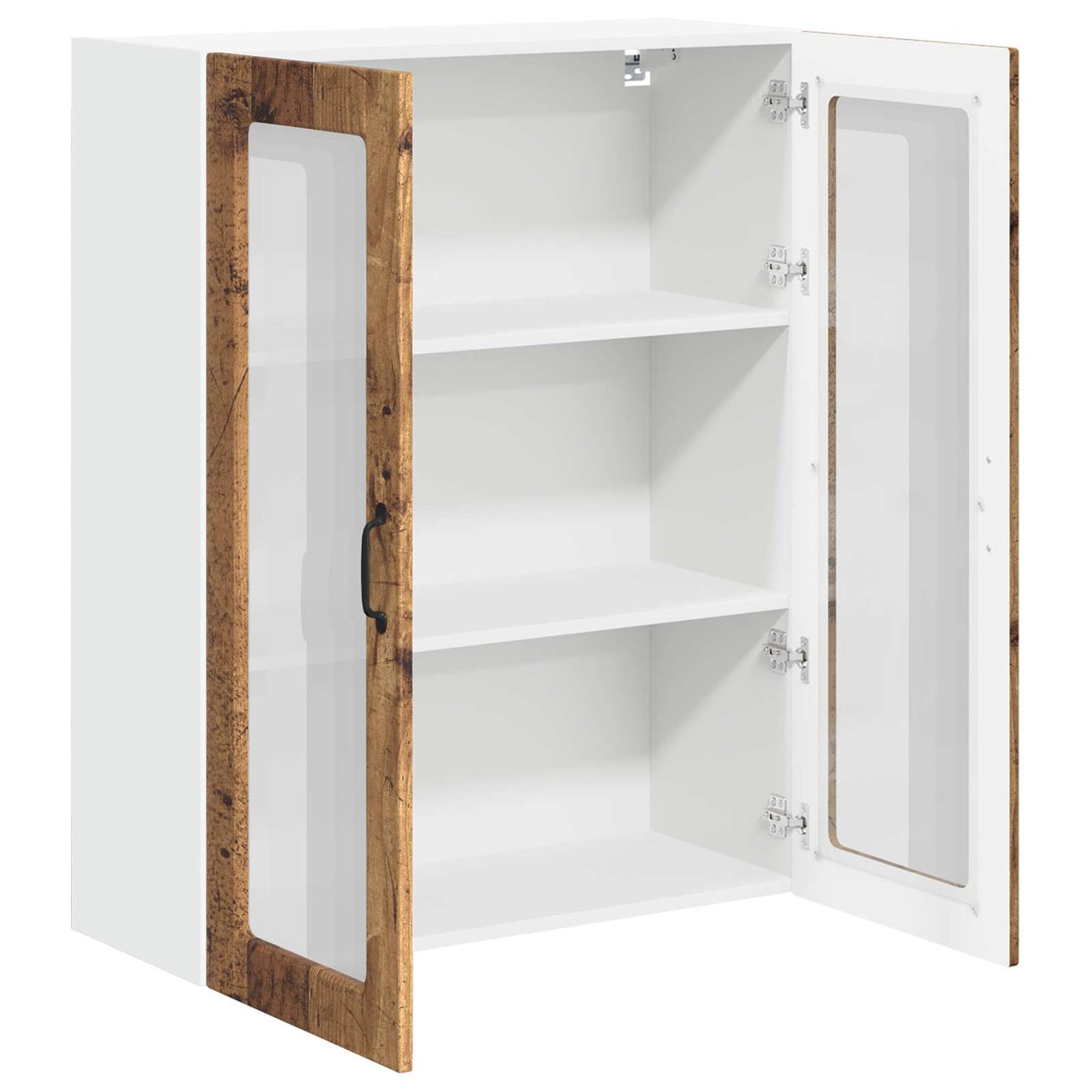 Wall Glass Cabinet LUCCA Old Wood 80 x 31 x 100 cm