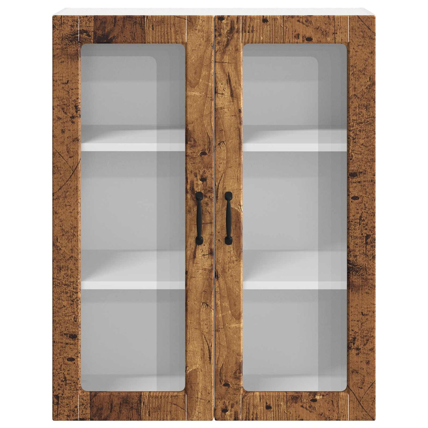 Wall Glass Cabinet LUCCA Old Wood 80 x 31 x 100 cm