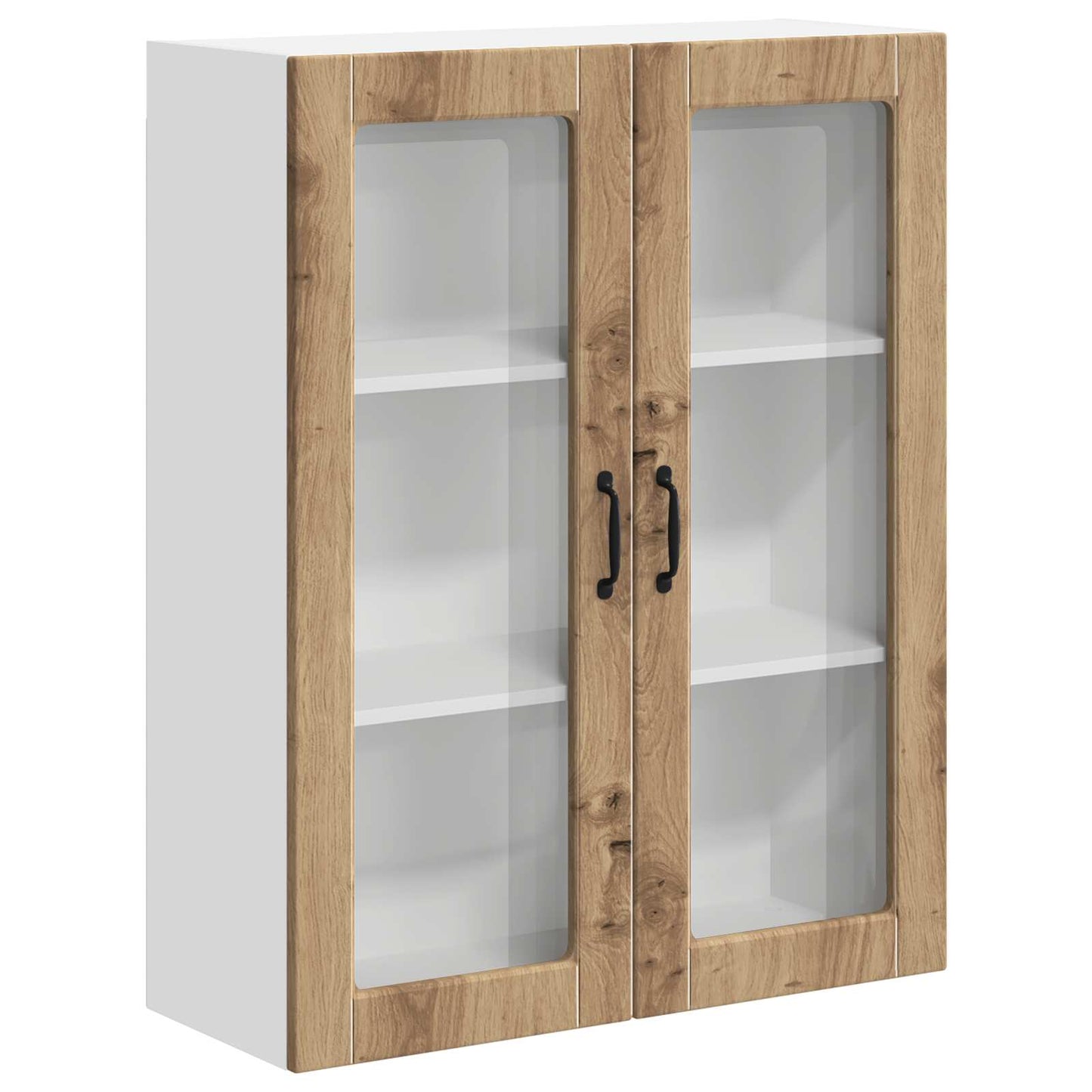 Wall Glass Cabinet LUCCA Artisan Oak 80 x 31 x 100 cm