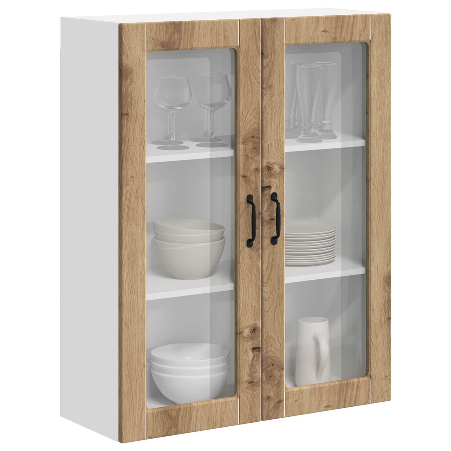 Wall Glass Cabinet LUCCA Artisan Oak 80 x 31 x 100 cm