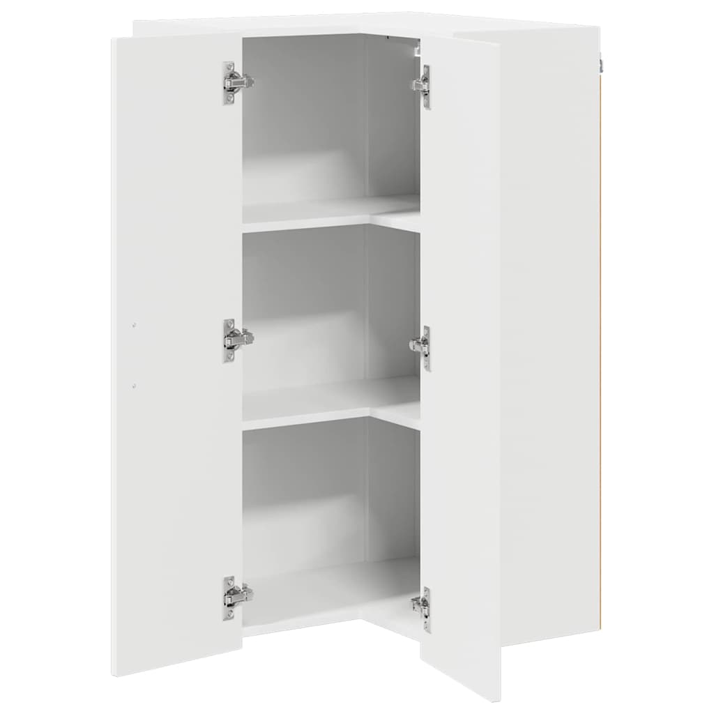 Wall Corner Cabinet LUCCA White 57 x 57 x 100 cm