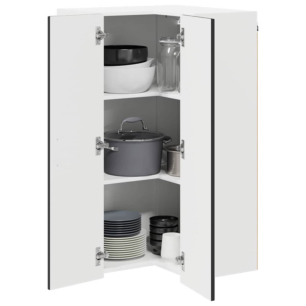 Wall Corner Cabinet LUCCA Black 57 x 57 x 100 cm