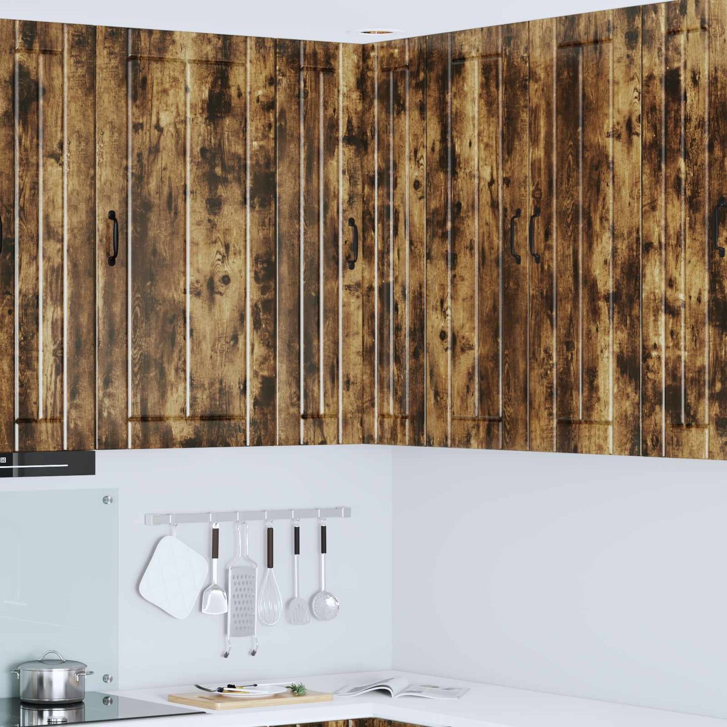 Wall Corner Cabinet Lucca Smoked Oak 57 x 57 x 100 cm