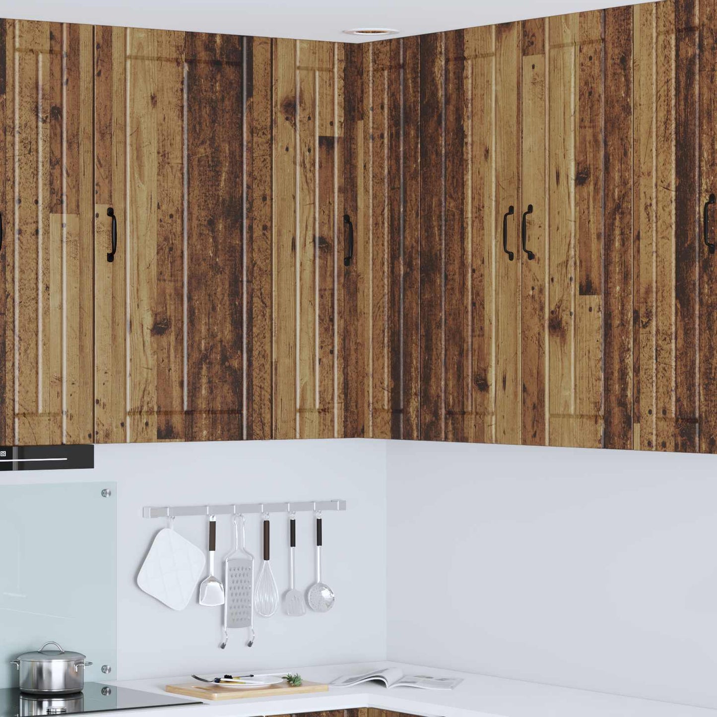 Wall Corner Cabinet LUCCA Old Wood 57 x 57 x 100 cm