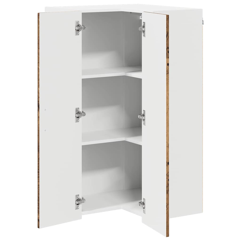 Wall Corner Cabinet LUCCA Old Wood 57 x 57 x 100 cm