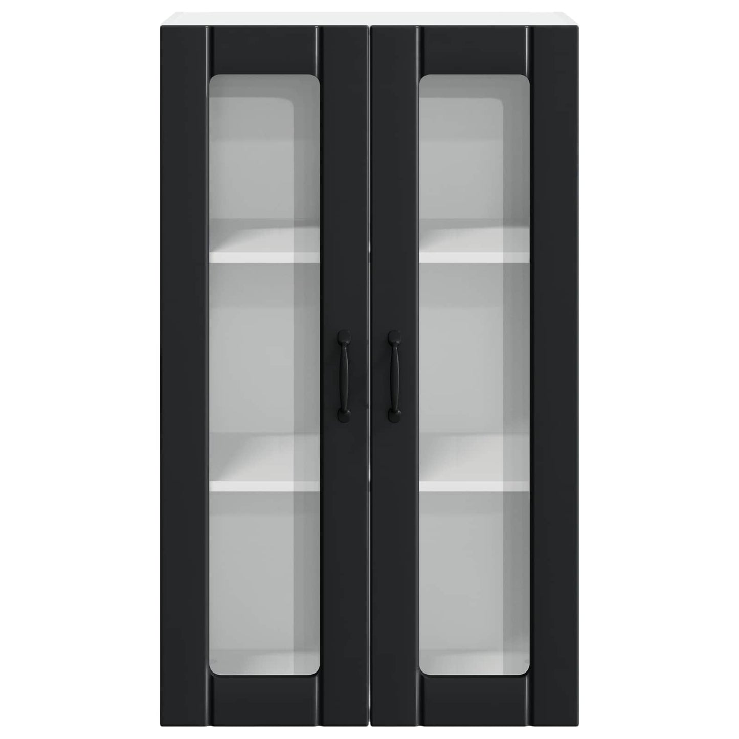 Wall Glass Cabinet LUCCA Black 60 x 31 x 100 cm Engineered Wood