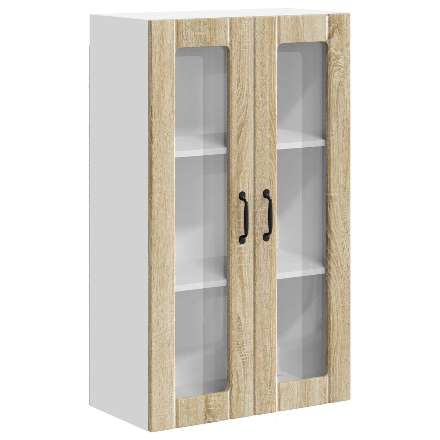 Wall Glass Cabinet LUCCA Sonoma Oak 60 x 31 x 100 cm