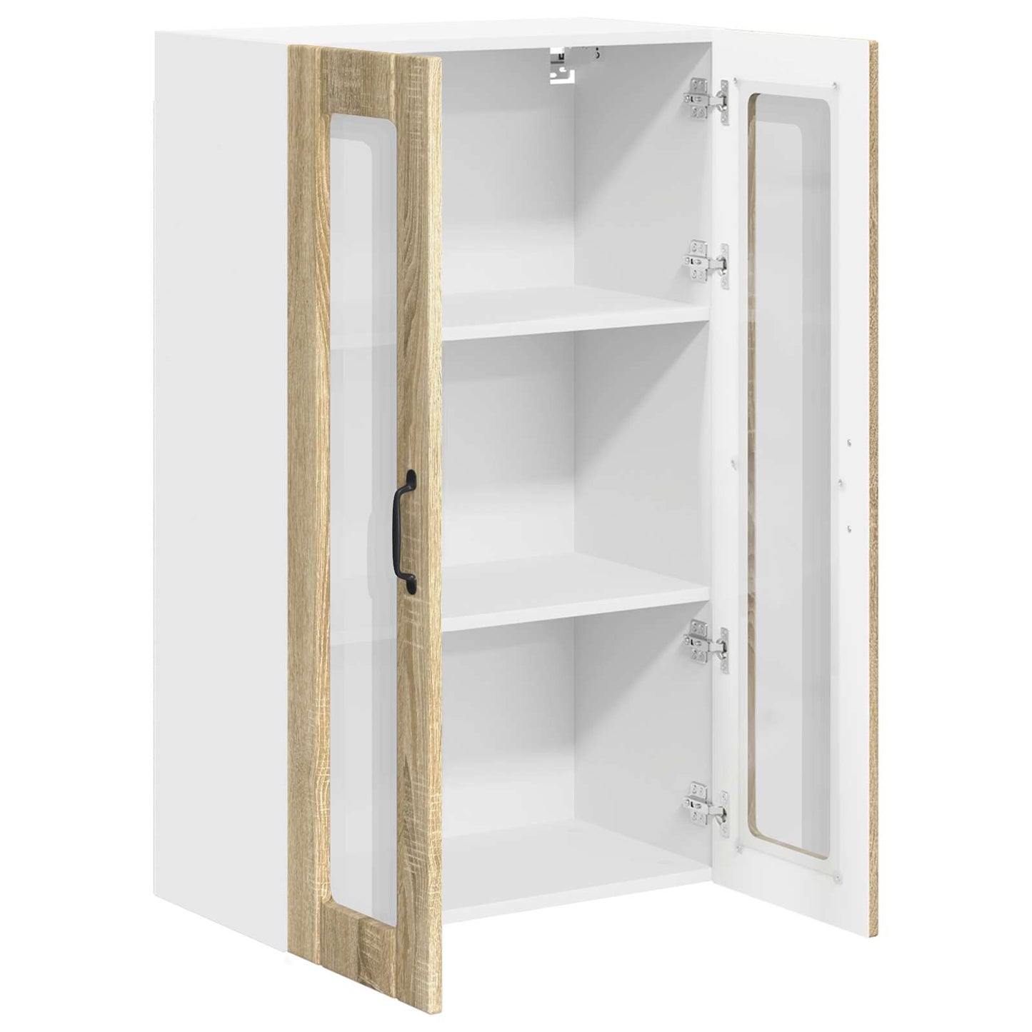 Wall Glass Cabinet LUCCA Sonoma Oak 60 x 31 x 100 cm