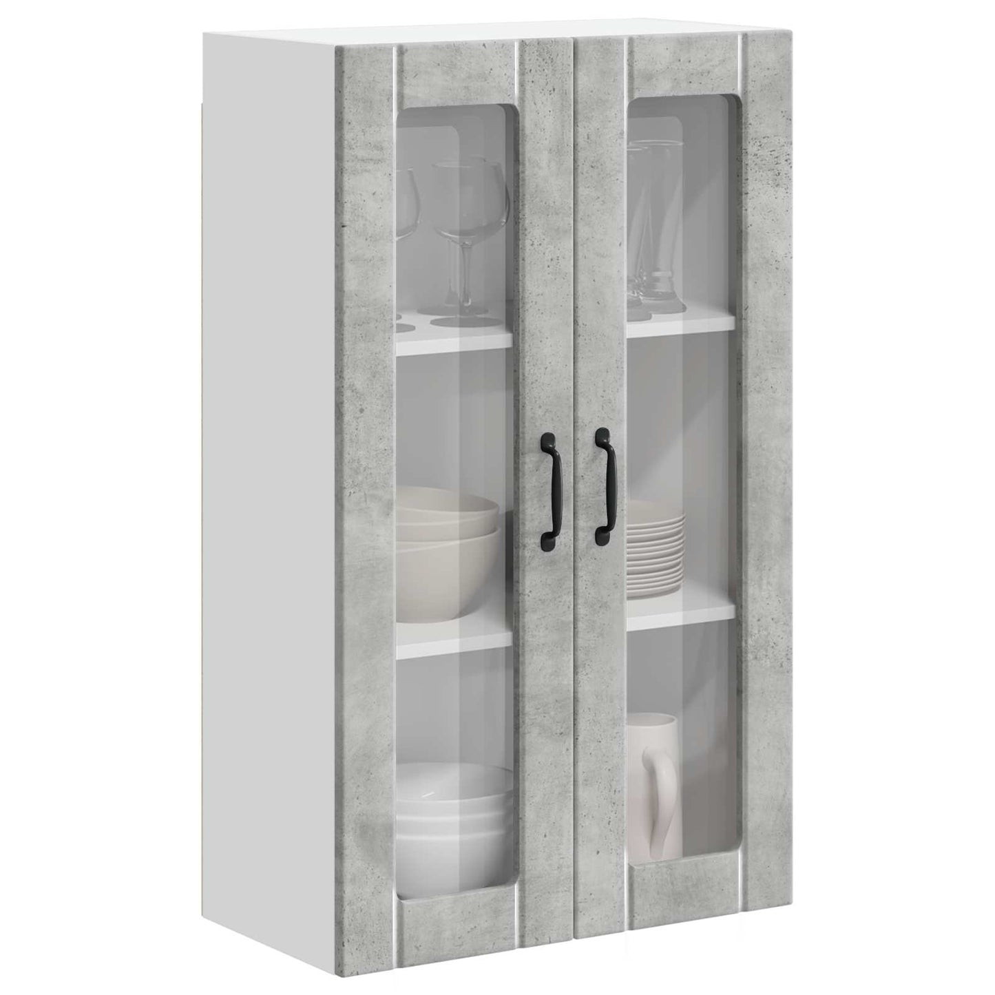 Wall Glass Cabinet LUCCA Concrete Grey 60 x 31 x 100 cm
