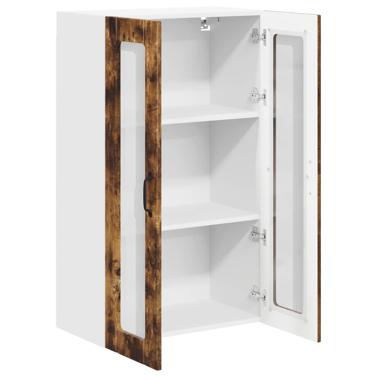 Wall Glass Cabinet LUCCA Smoked Oak 60 x 31 x 100 cm