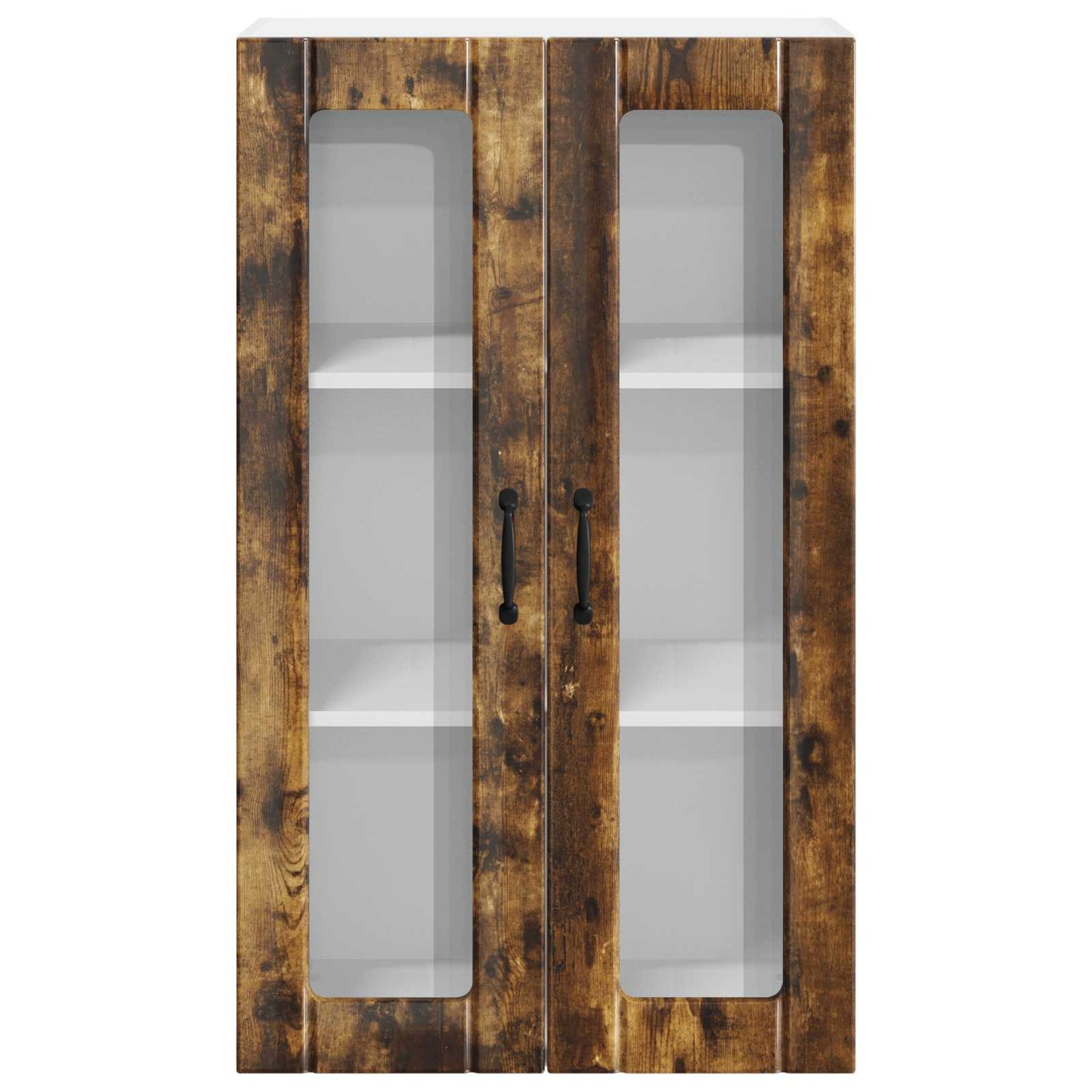 Wall Glass Cabinet LUCCA Smoked Oak 60 x 31 x 100 cm
