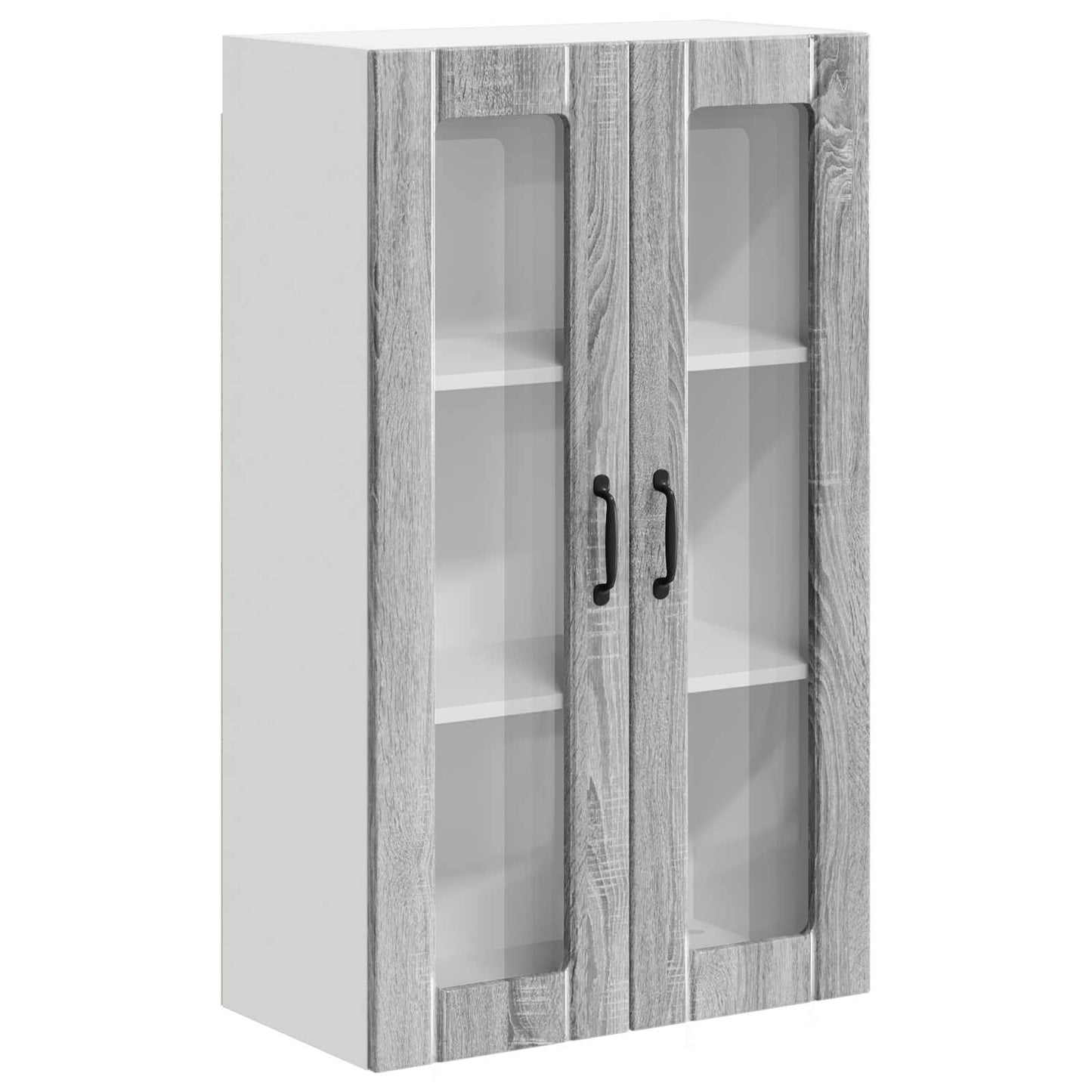 Wall Glass Cabinet LUCCA Grey Sonoma 60 x 31 x 100 cm