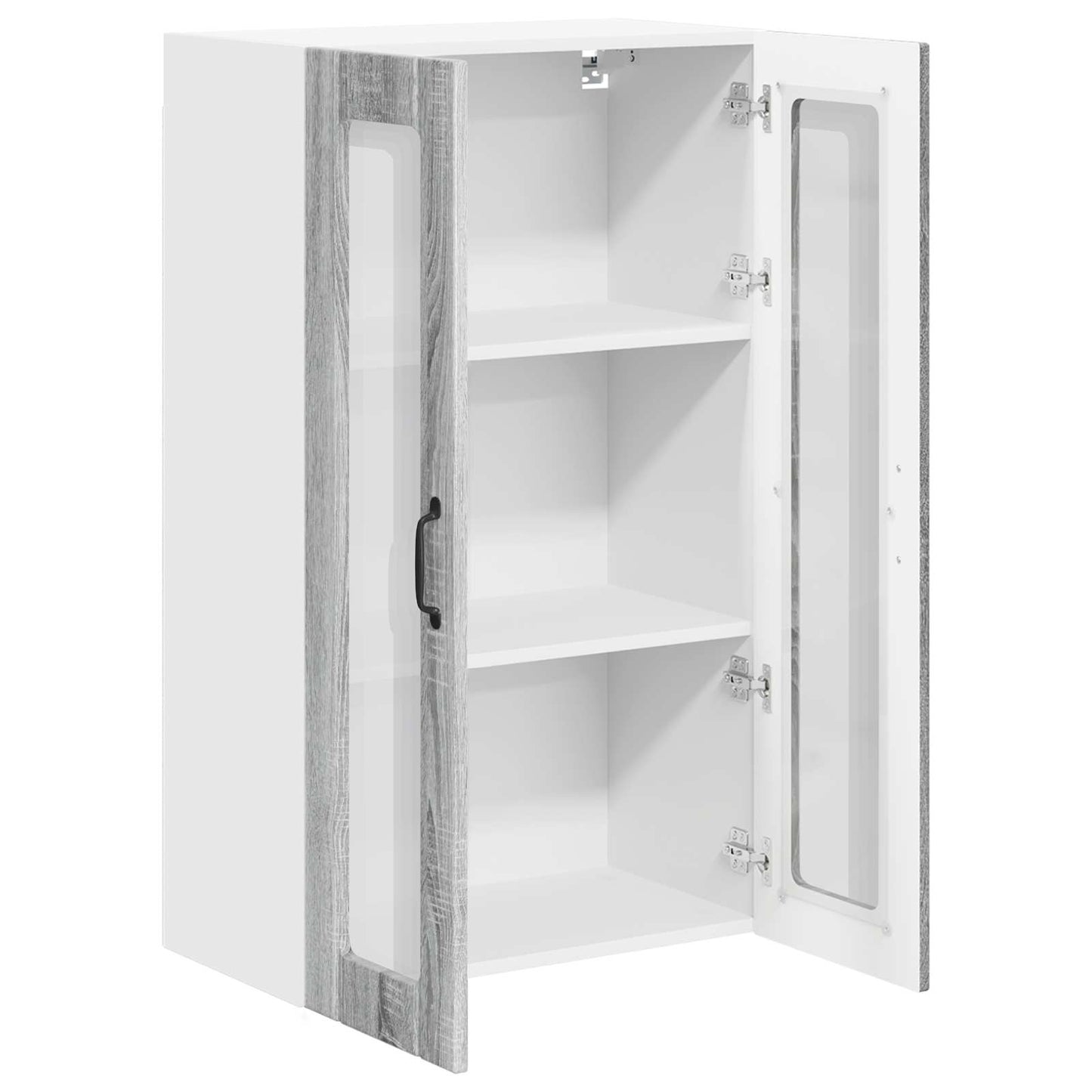 Wall Glass Cabinet LUCCA Grey Sonoma 60 x 31 x 100 cm