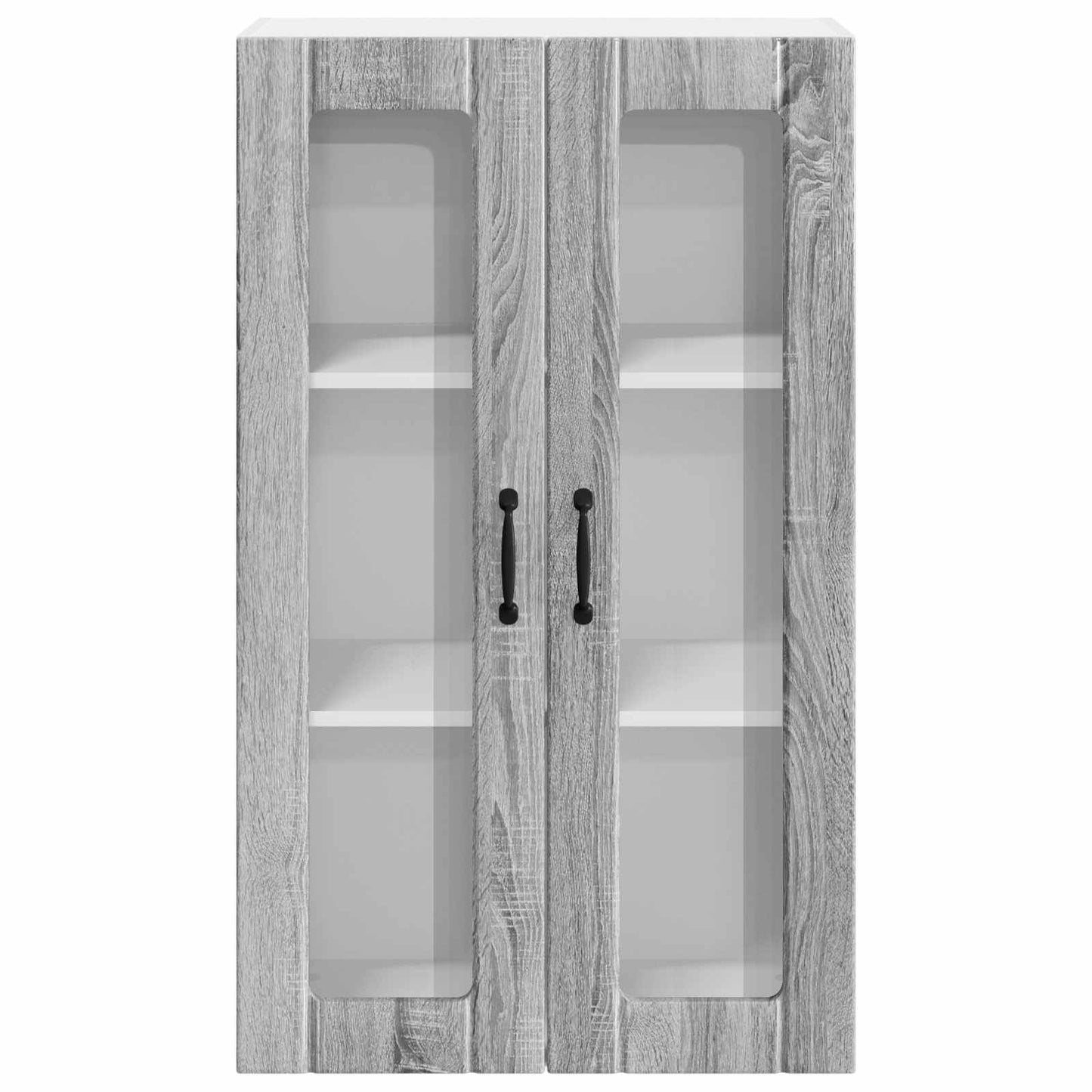 Wall Glass Cabinet LUCCA Grey Sonoma 60 x 31 x 100 cm