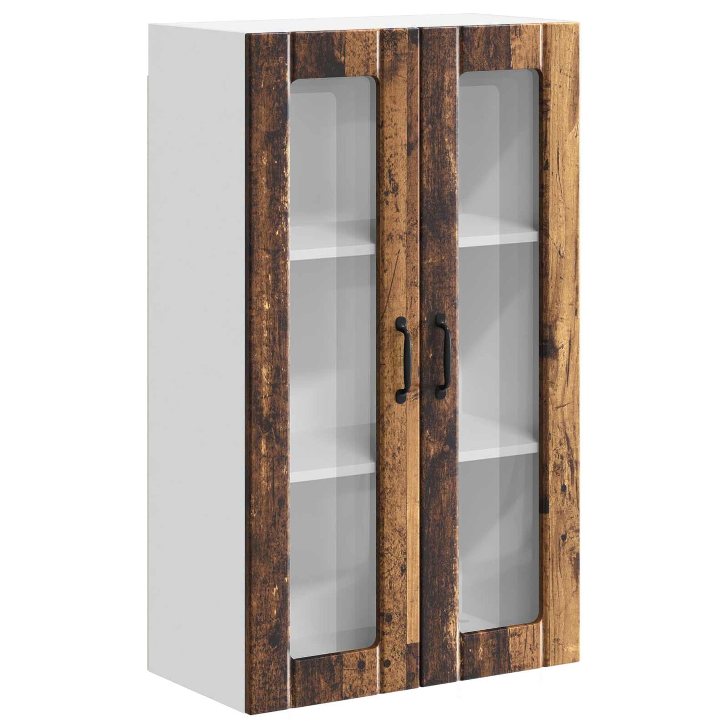Wall Glass Cabinet LUCCA Old Wood 60 x 31 x 100 cm