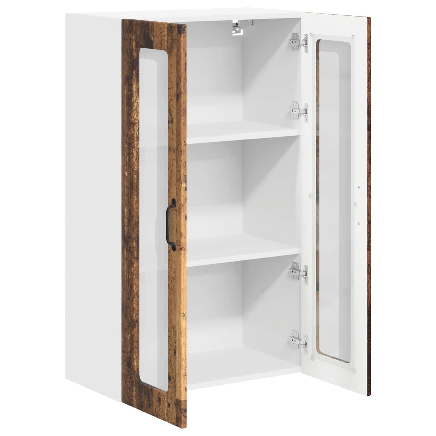 Wall Glass Cabinet LUCCA Old Wood 60 x 31 x 100 cm