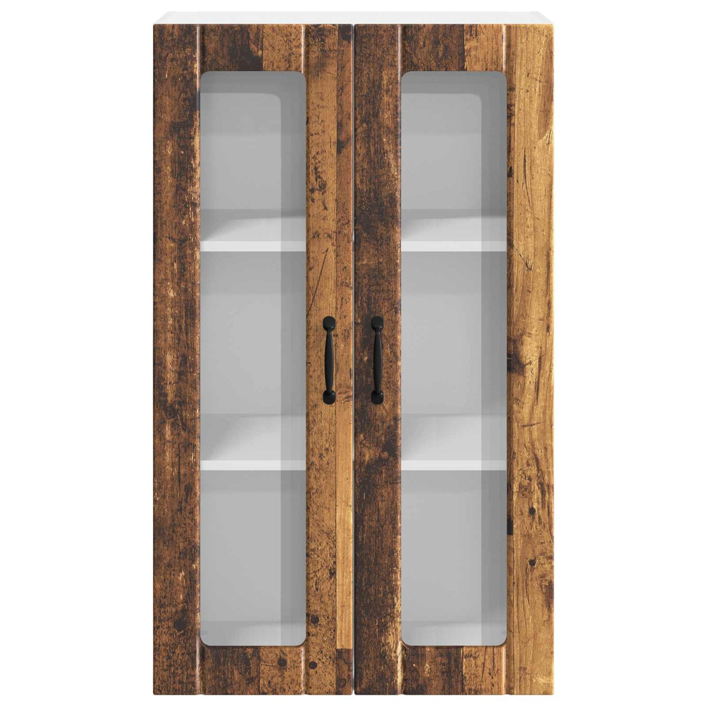 Wall Glass Cabinet LUCCA Old Wood 60 x 31 x 100 cm