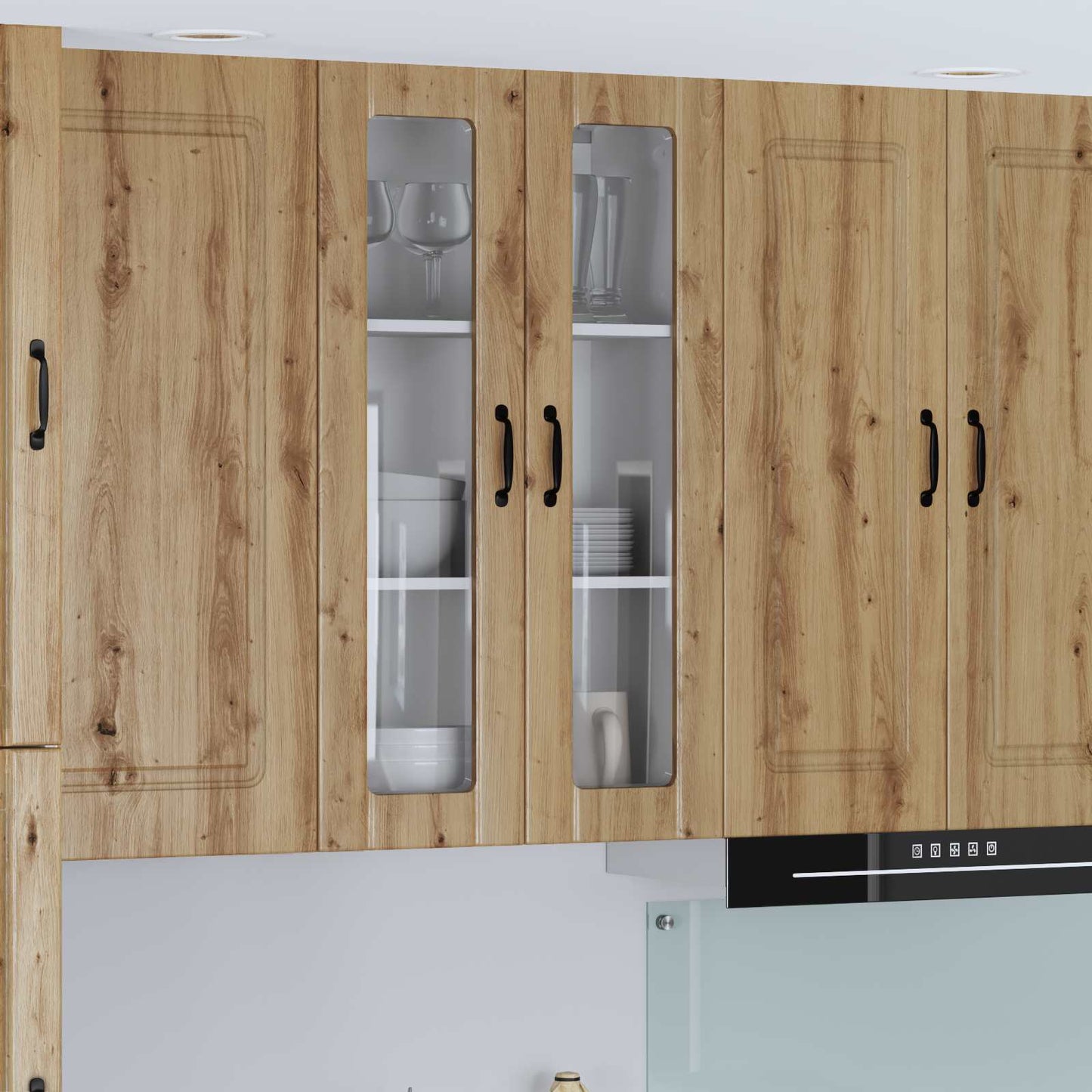 Wall Glass Cabinet LUCCA Artisan Oak 60 x 31 x 100 cm